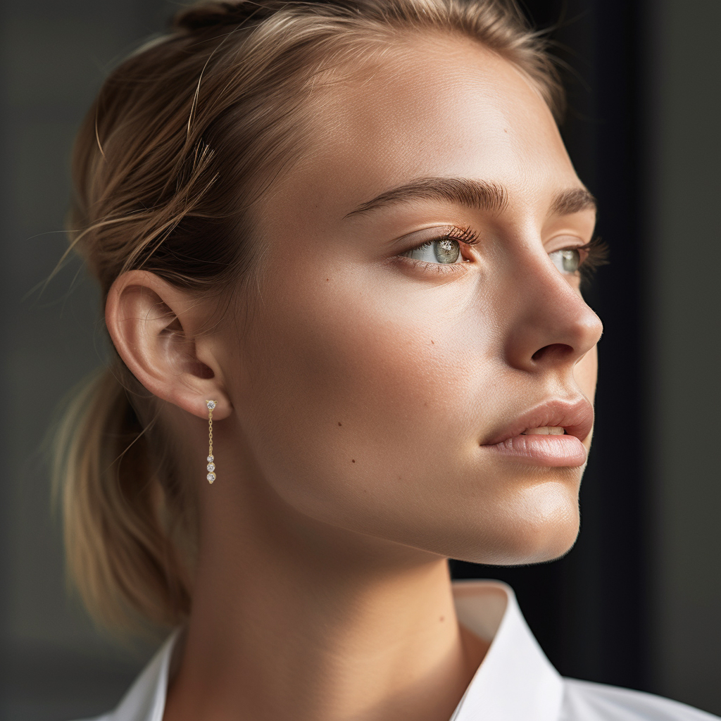 עגילי ג'יאנה משובצים יהלומים