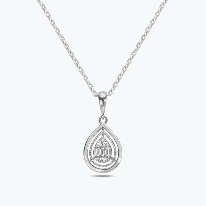 תליון טיפה מזהב בשיבוץ יהלומים