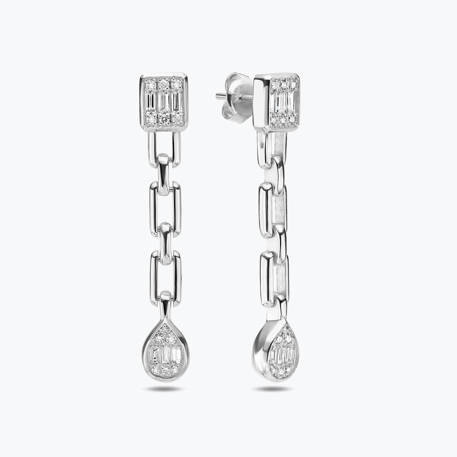 עגילי גלאמי בשיבוץ יהלומים