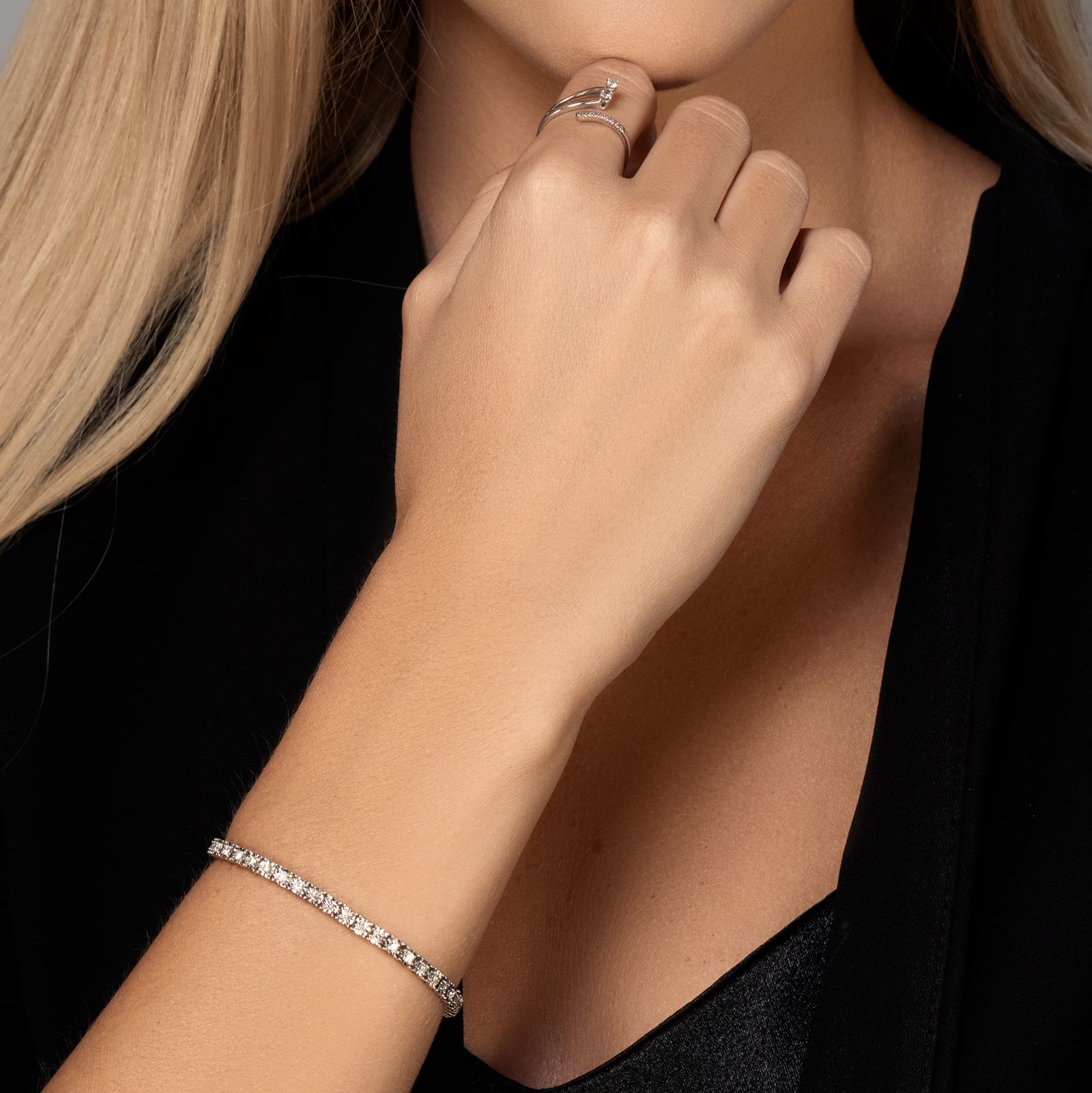 צמיד זהב טניס משובץ יהלומים