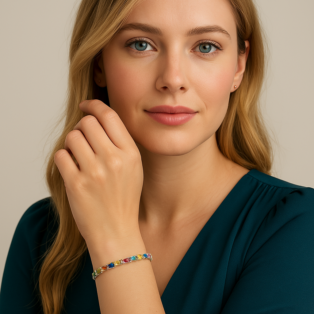 צמיד זהב RAINBOW ספירים