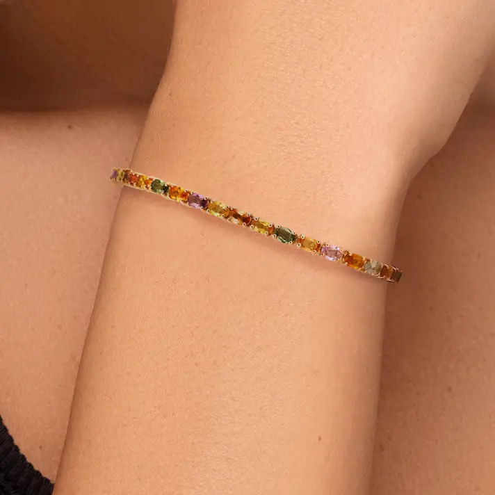 צמיד זהב RAINBOW ספירים