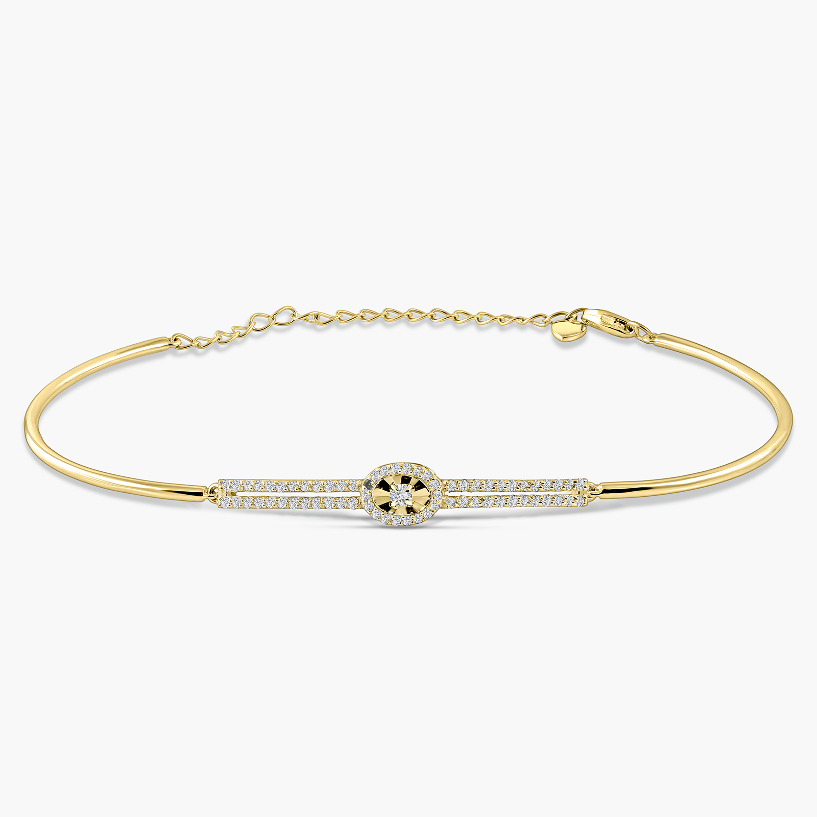 צמיד חצי קשיח משובץ יהלומים