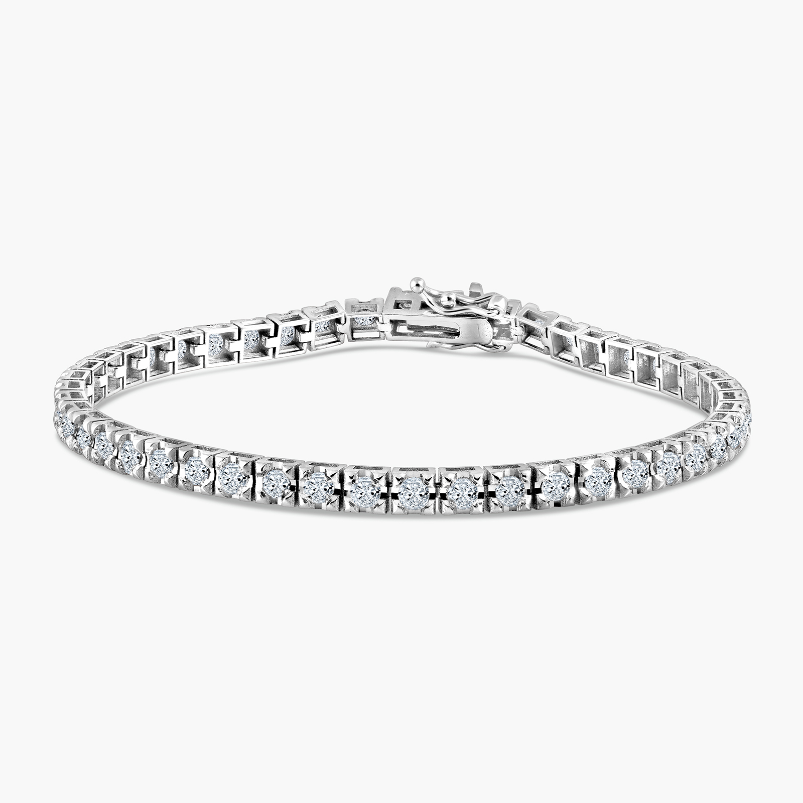 צמיד טניס זהב לבן 14K משובץ יהלומים