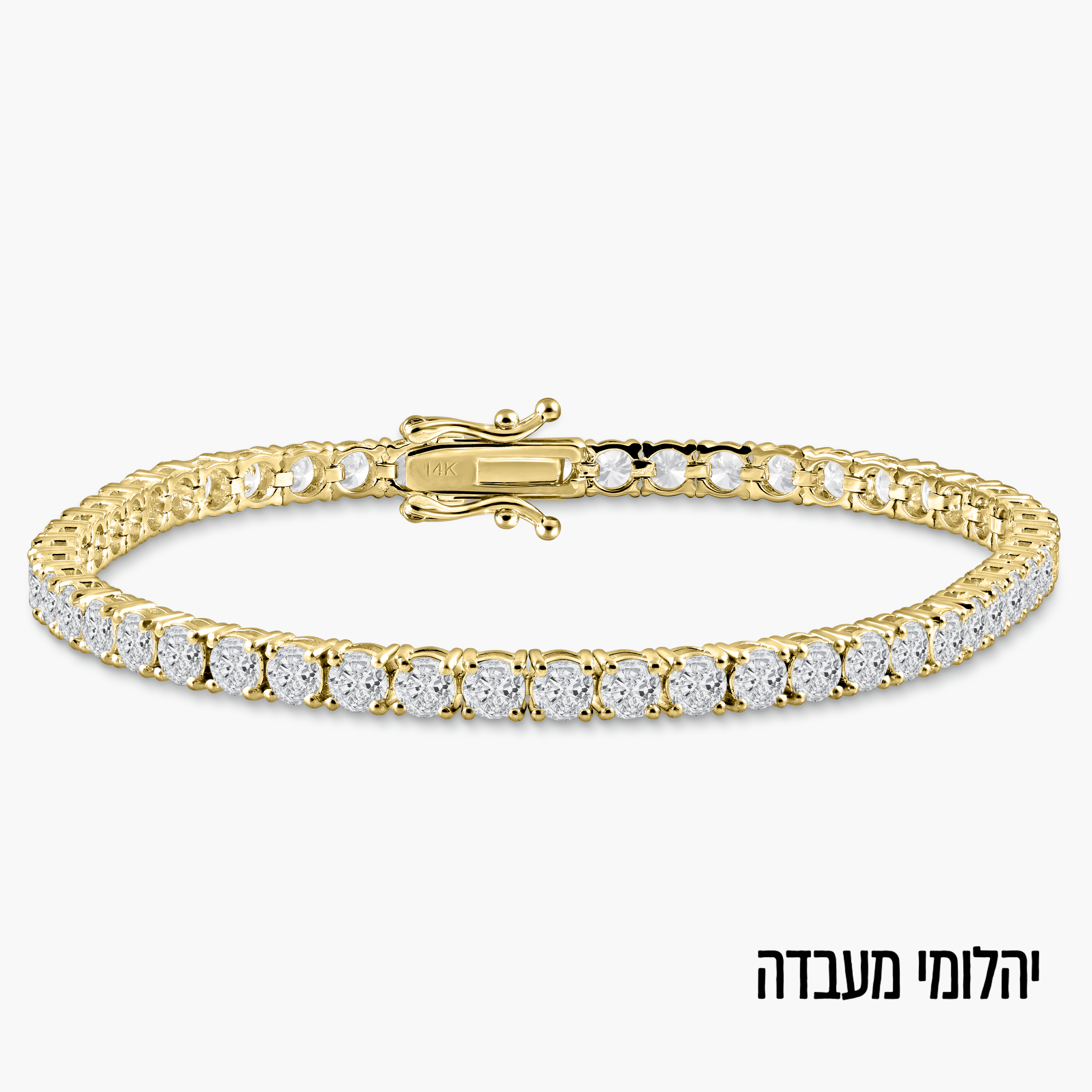 צמיד טניס זהב 14K משובץ יהלומי מעבדה