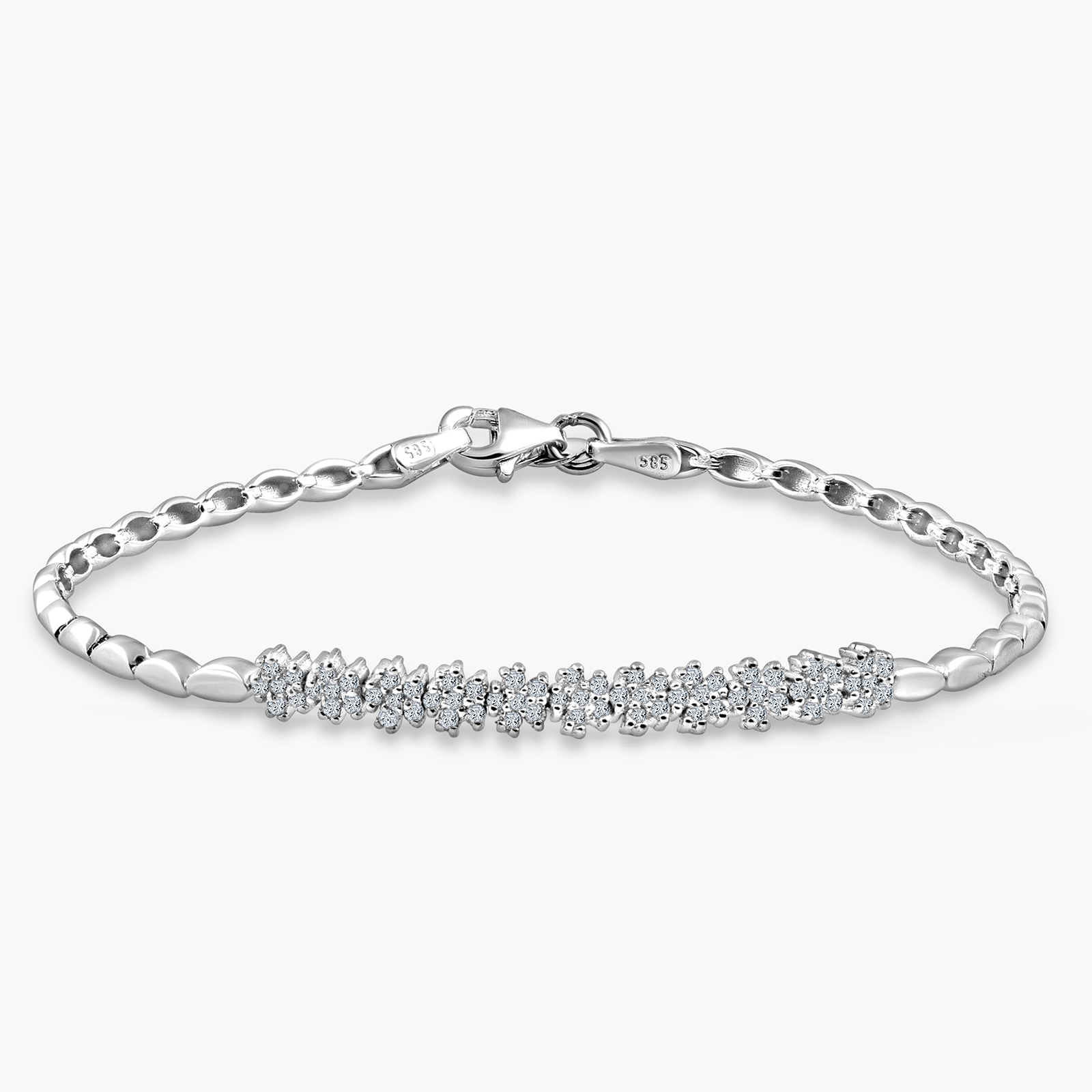 צמיד יהלומים בעיצוב פרחים