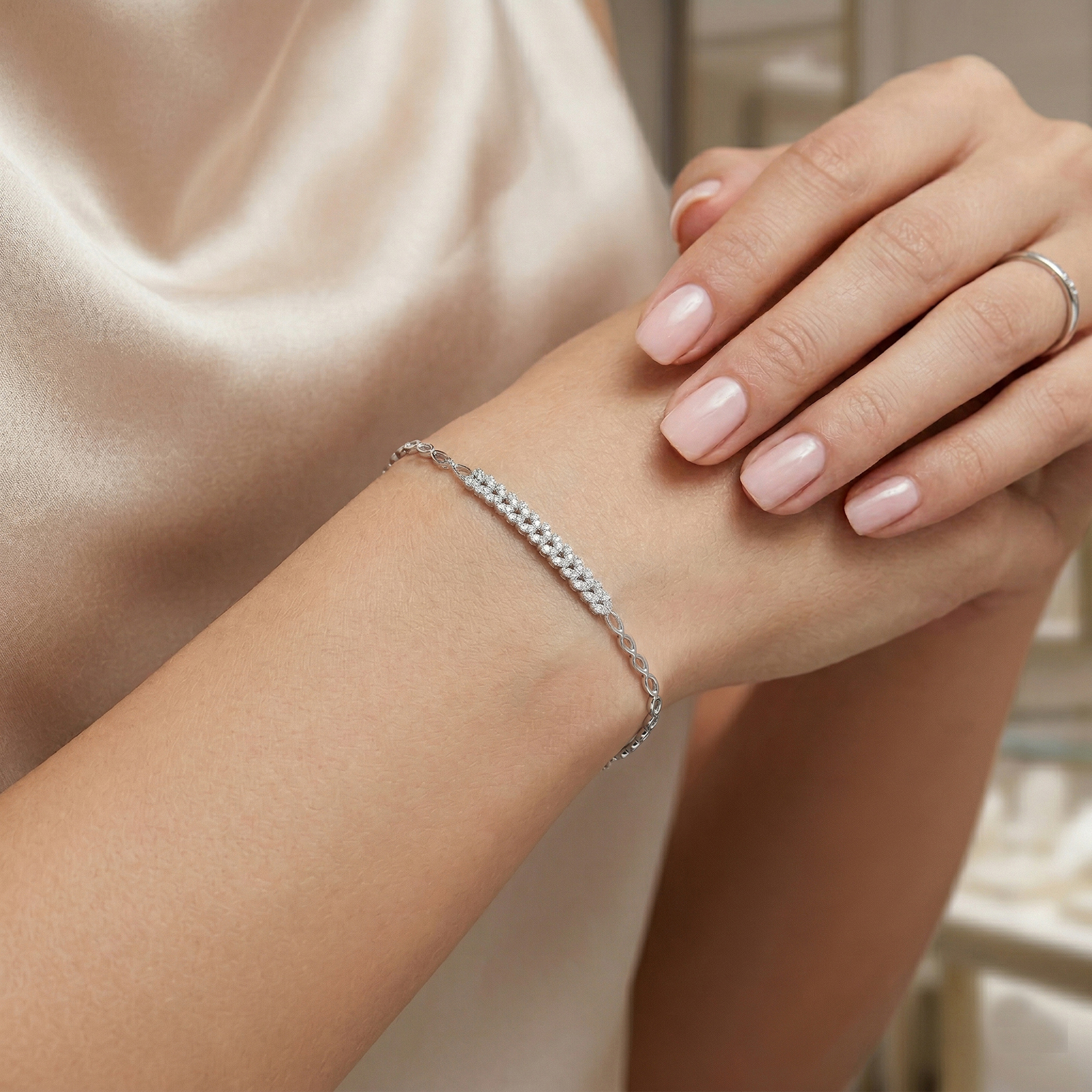 צמיד יהלומים בעיצוב שיבולים