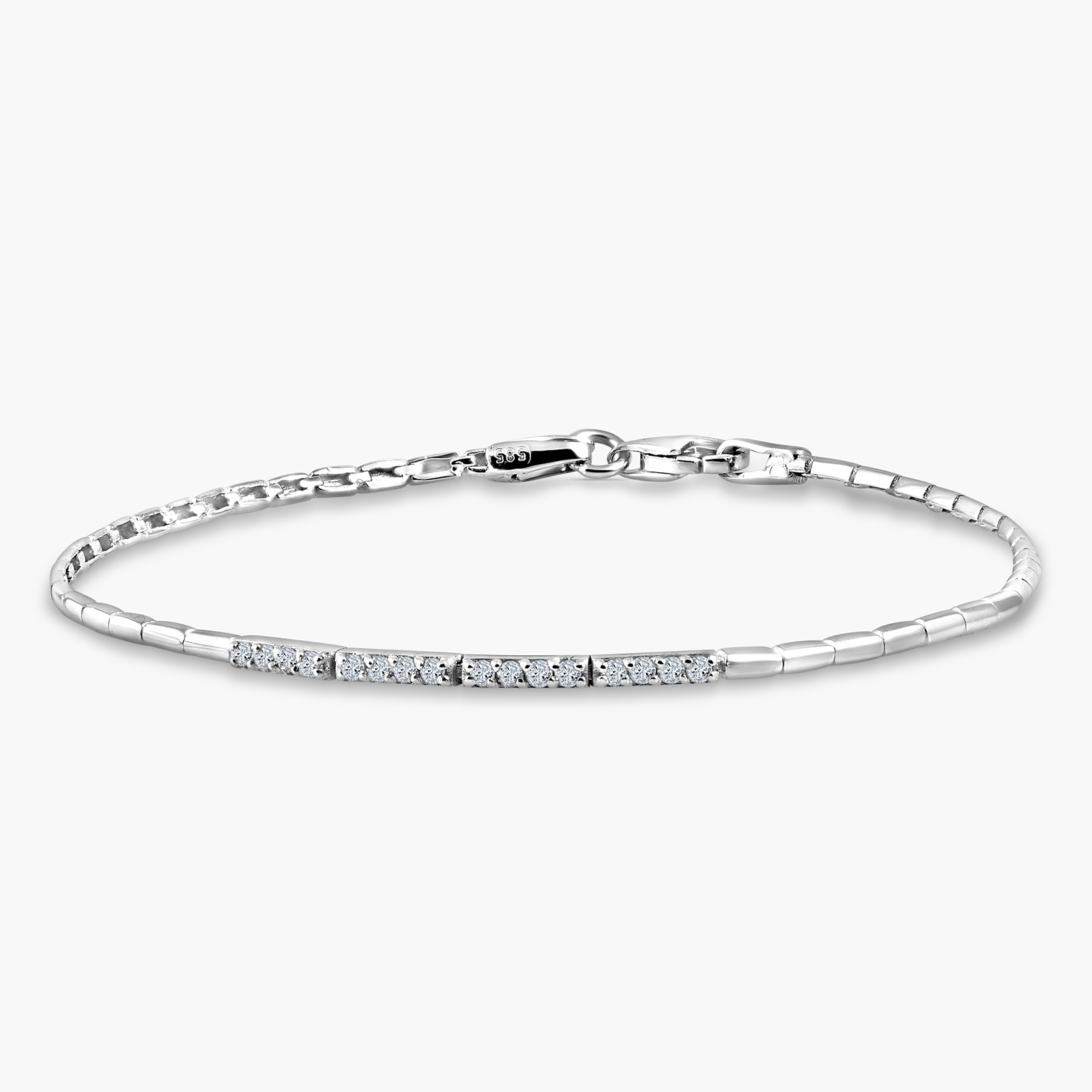 צמיד יהלומים בשיבוץ מינימליסטי ונקי