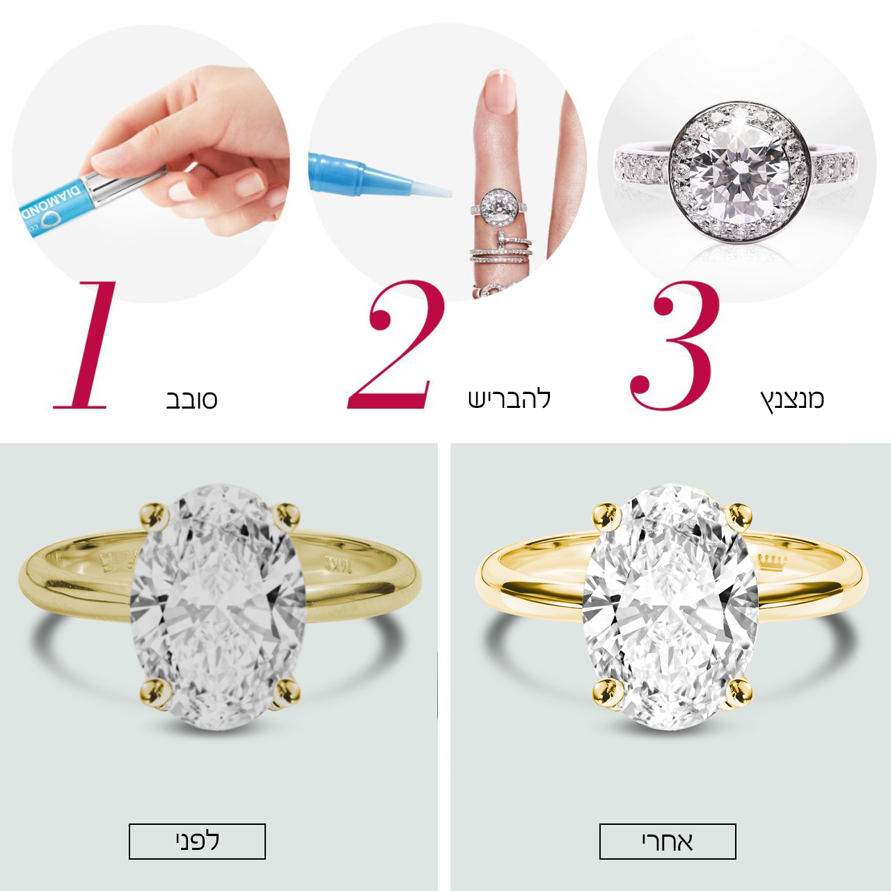 עט לניקוי מהיר של תכשיטי יהלומים ואבני חן