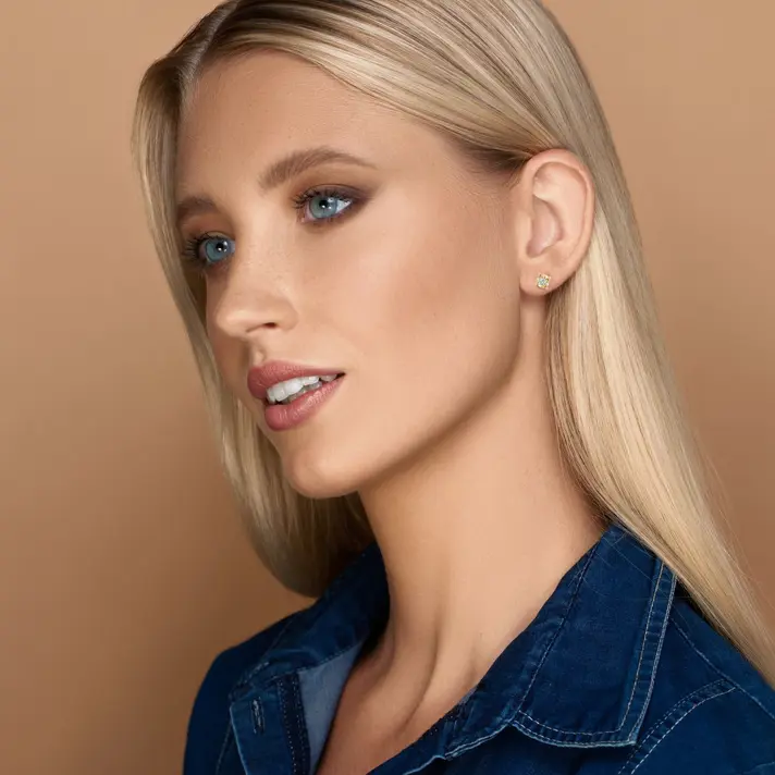 עגילי יהלום סוליטר