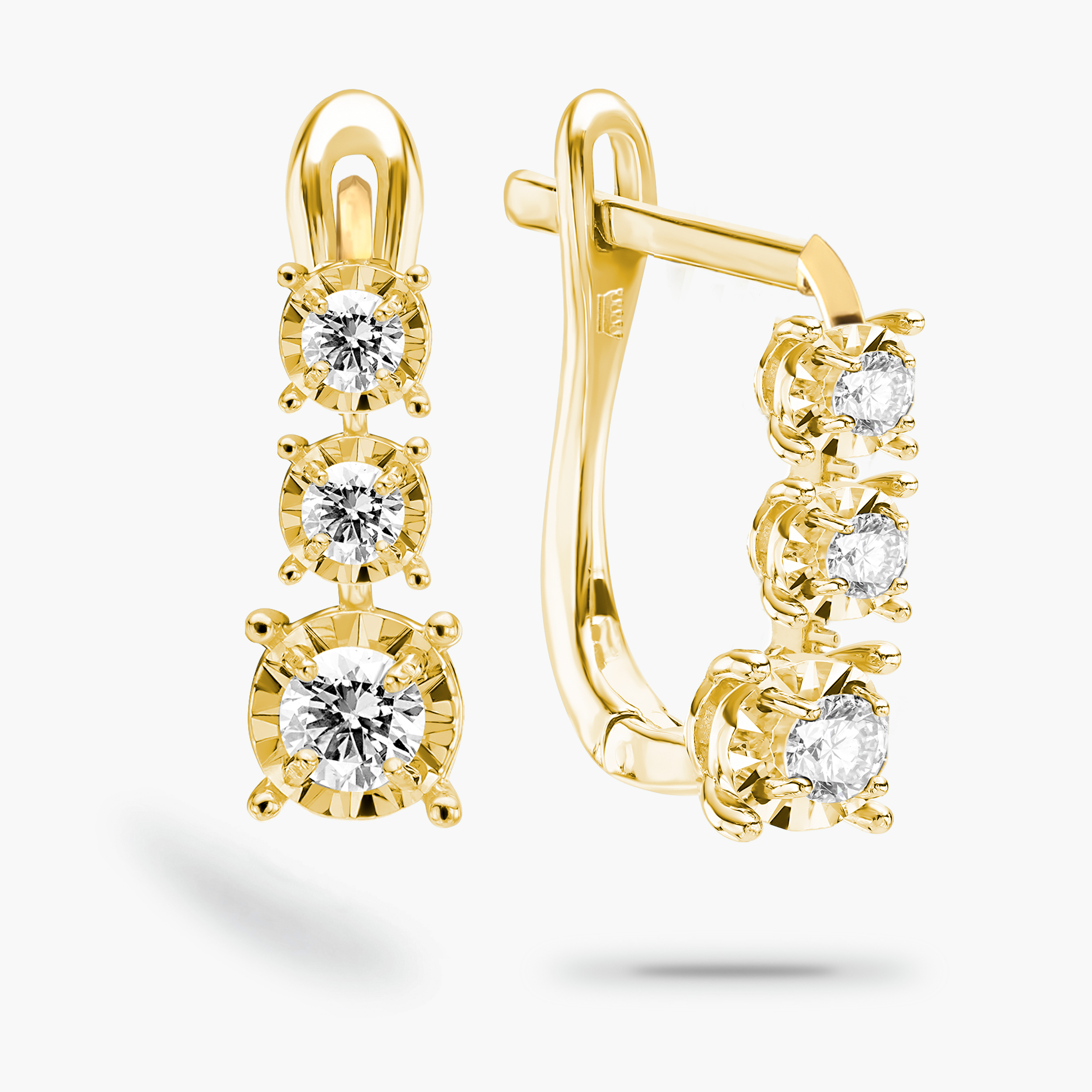 עגיל סטלה משובצים יהלומים