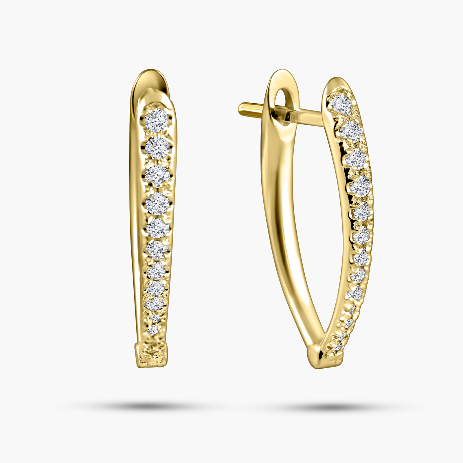 עגילי זהב 14K משובצים יהלומים