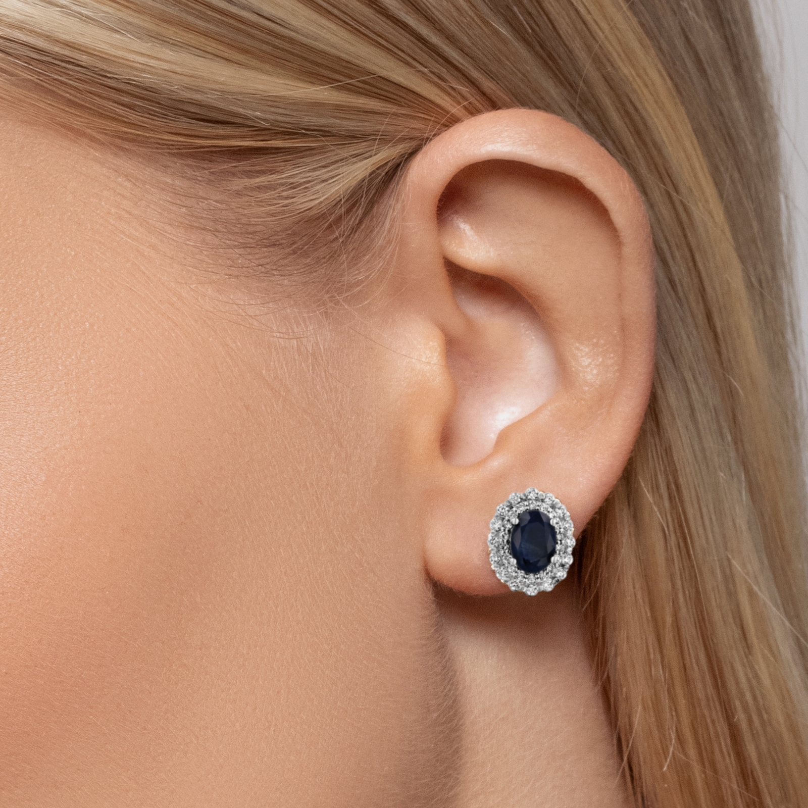 עגילי ספיר  ויהלומים