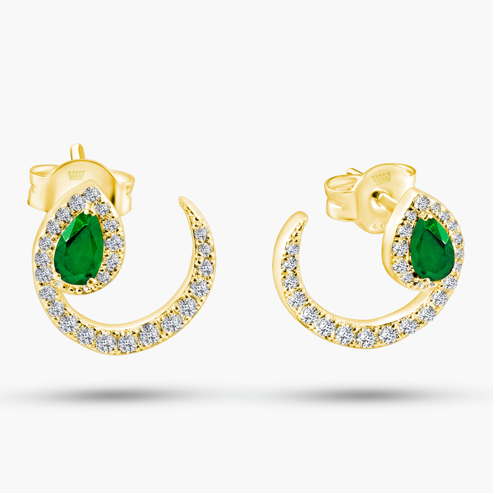 עגילי יהלומים ואמרלד