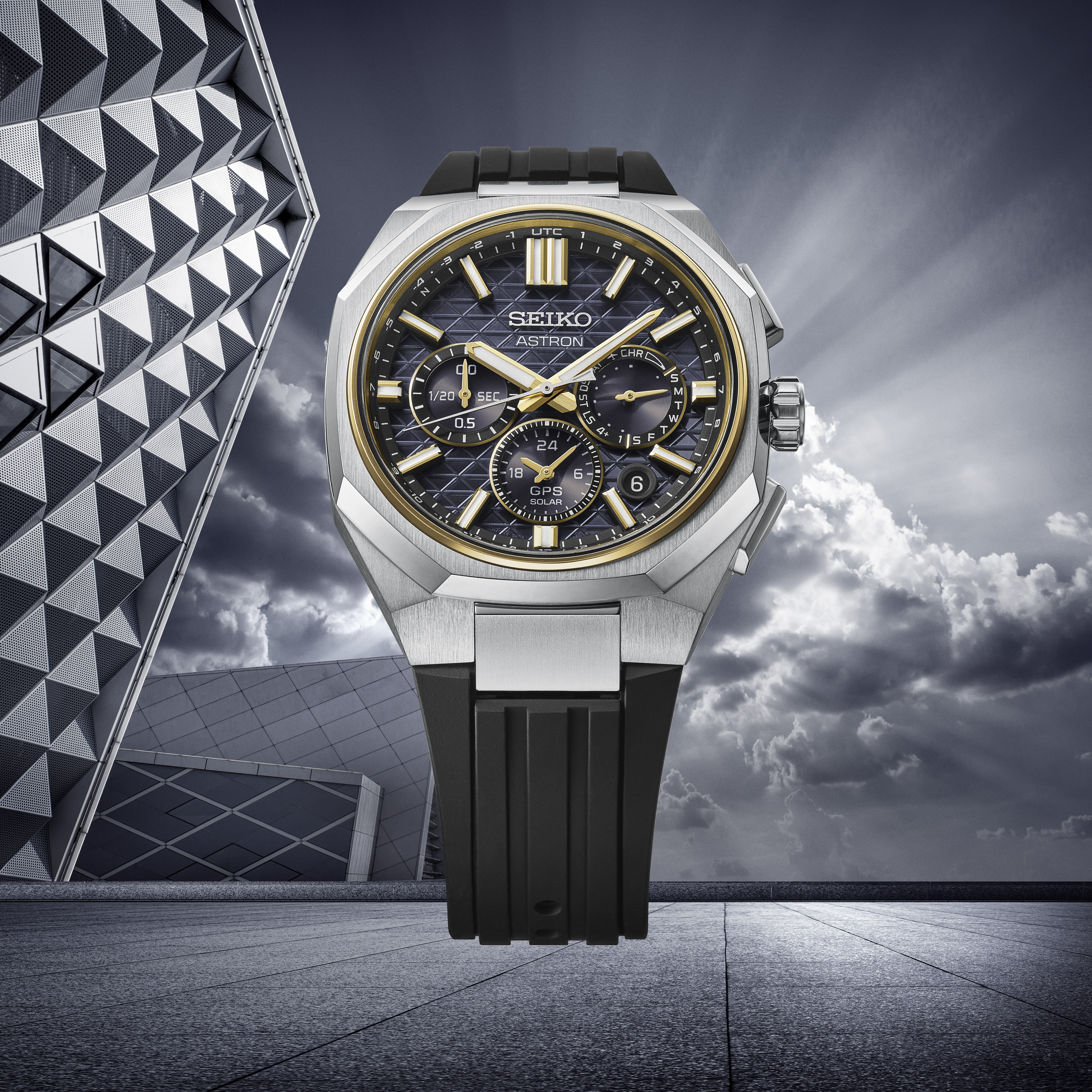 שעון Seiko Astron GPS Solar Dual-Time Chronograph