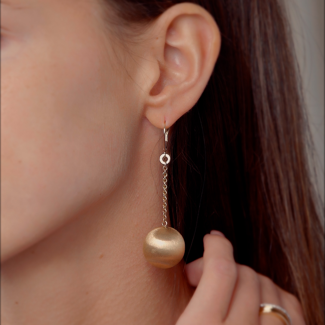 עגילים זהב כדורים