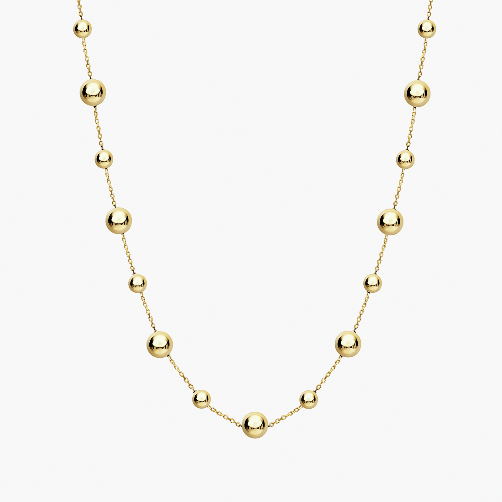 שרשרת כדוריות זהב ארוכה באורך מטר