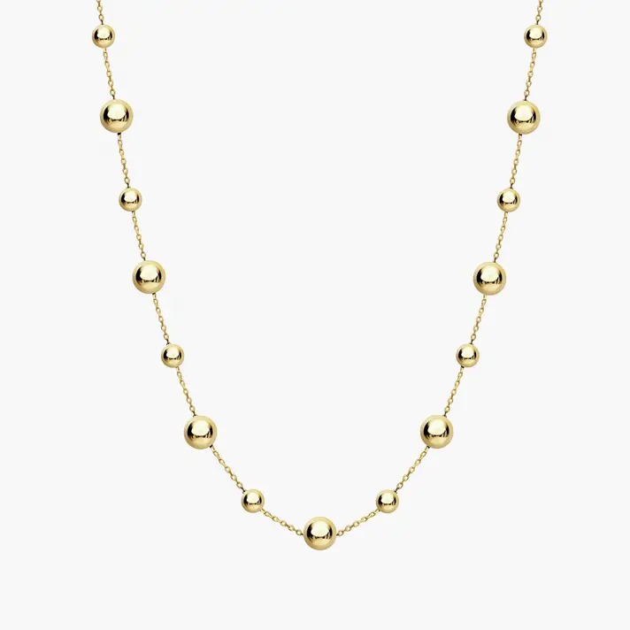 שרשרת כדוריות זהב ארוכה באורך מטר