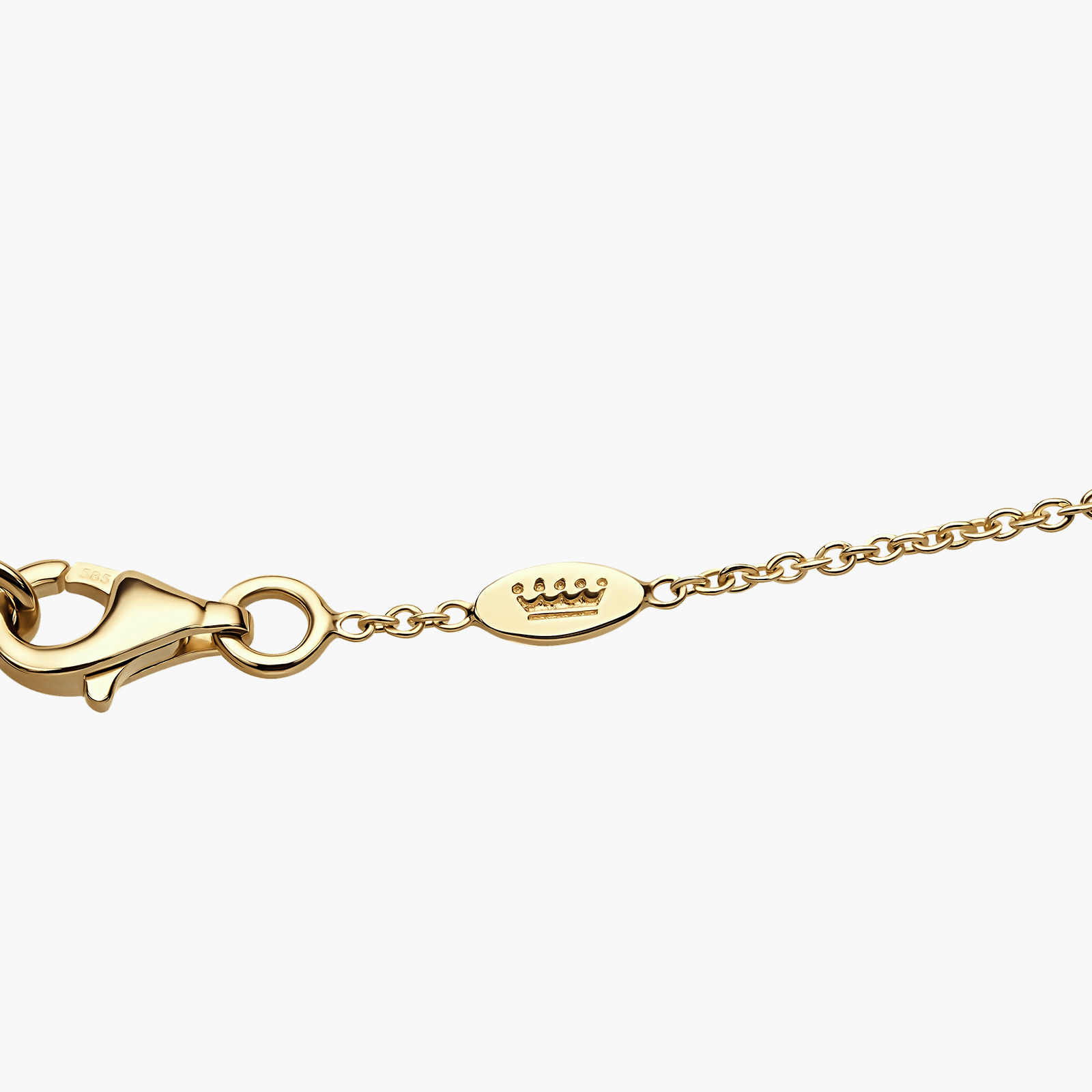 שרשרת זהב עניבה עם 3 טיפות זהב וקריסטלים