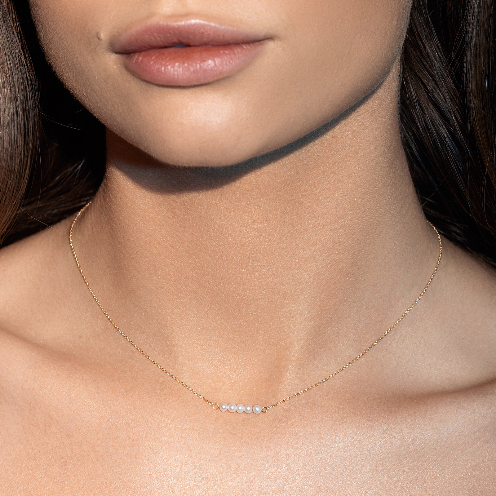 שרשרת זהב עם פנינים