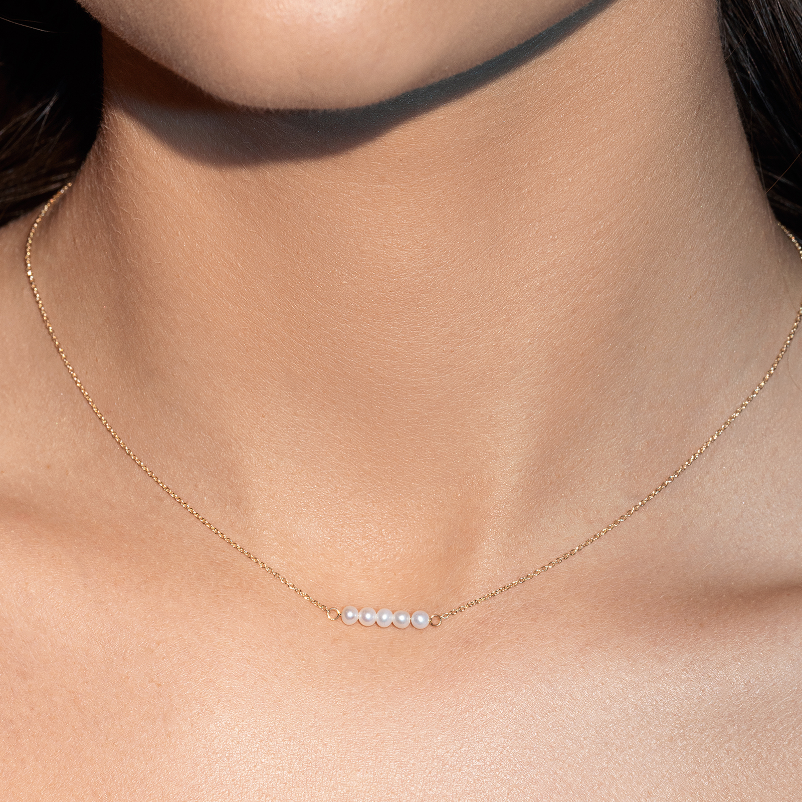 שרשרת זהב עם פנינים