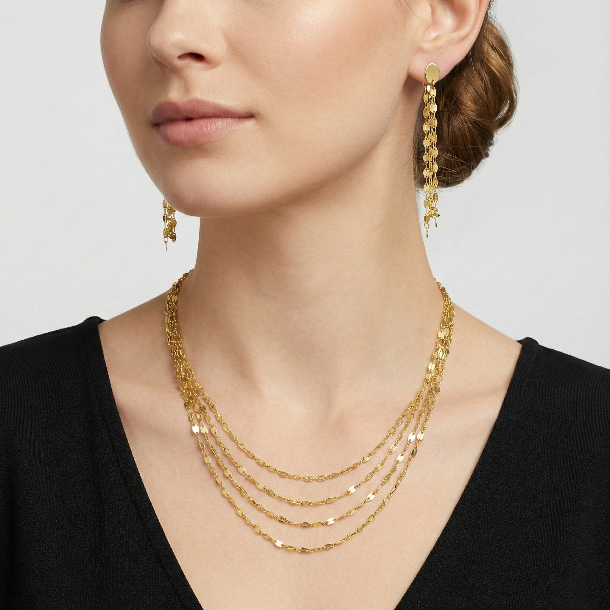 עגילי זהב 14K ארוכים