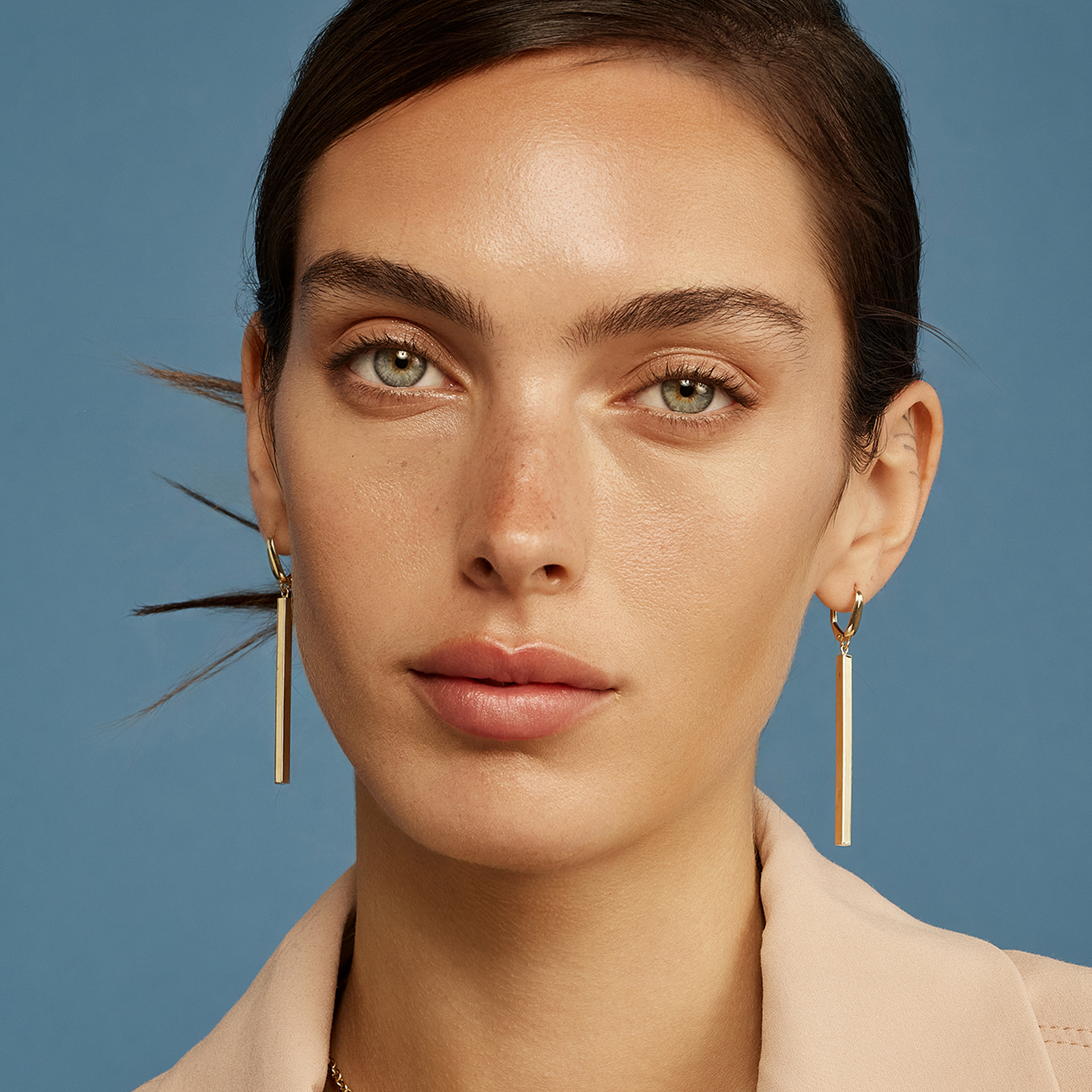 עגילי זהב 14K ארוכים