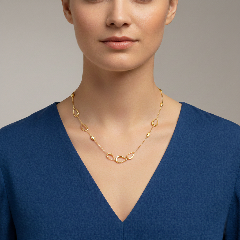 שרשרת זהב 14K עם חוליות טיפה