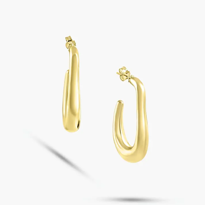 עגילי זהב בעיצוב טיפה פתוחה