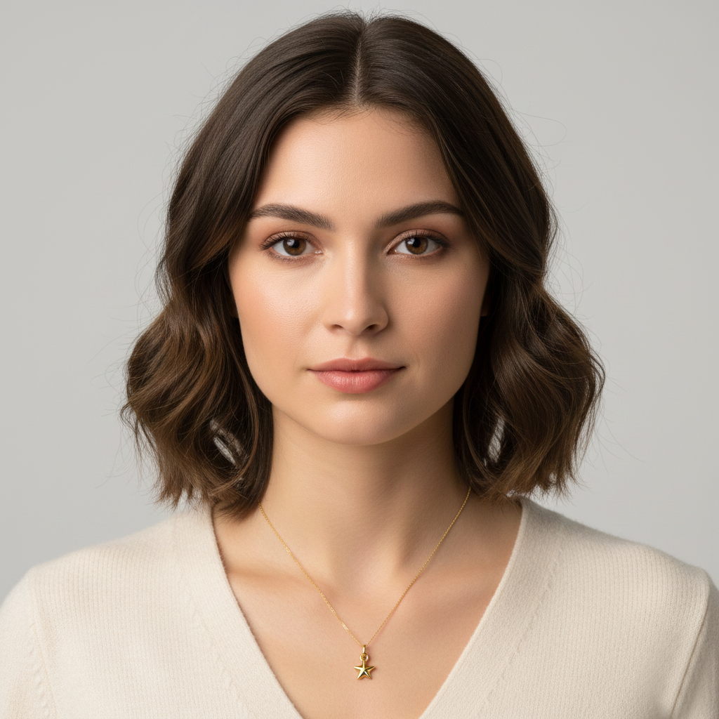 תליון כוכב מזהב 14K