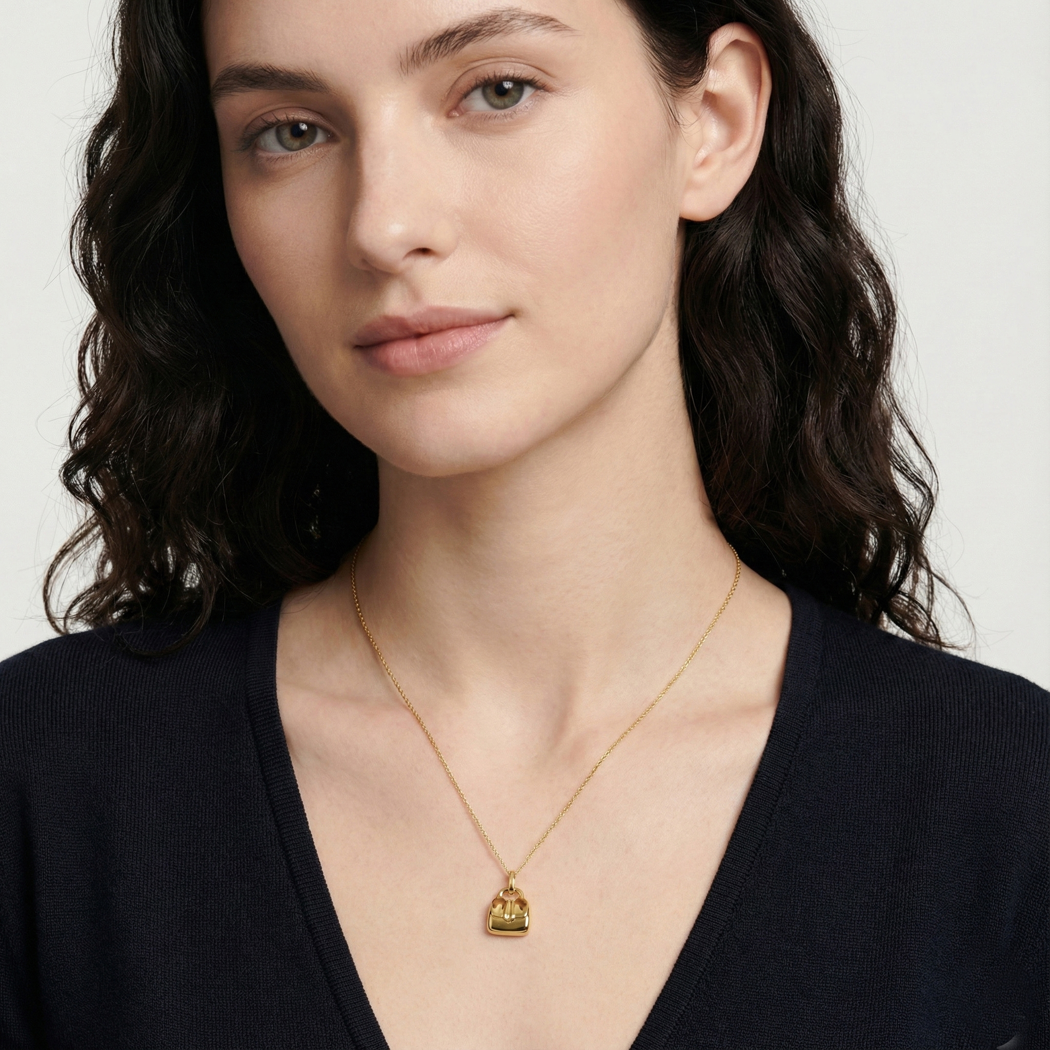 תליון זהב 14K בצורת תיק אופנתי