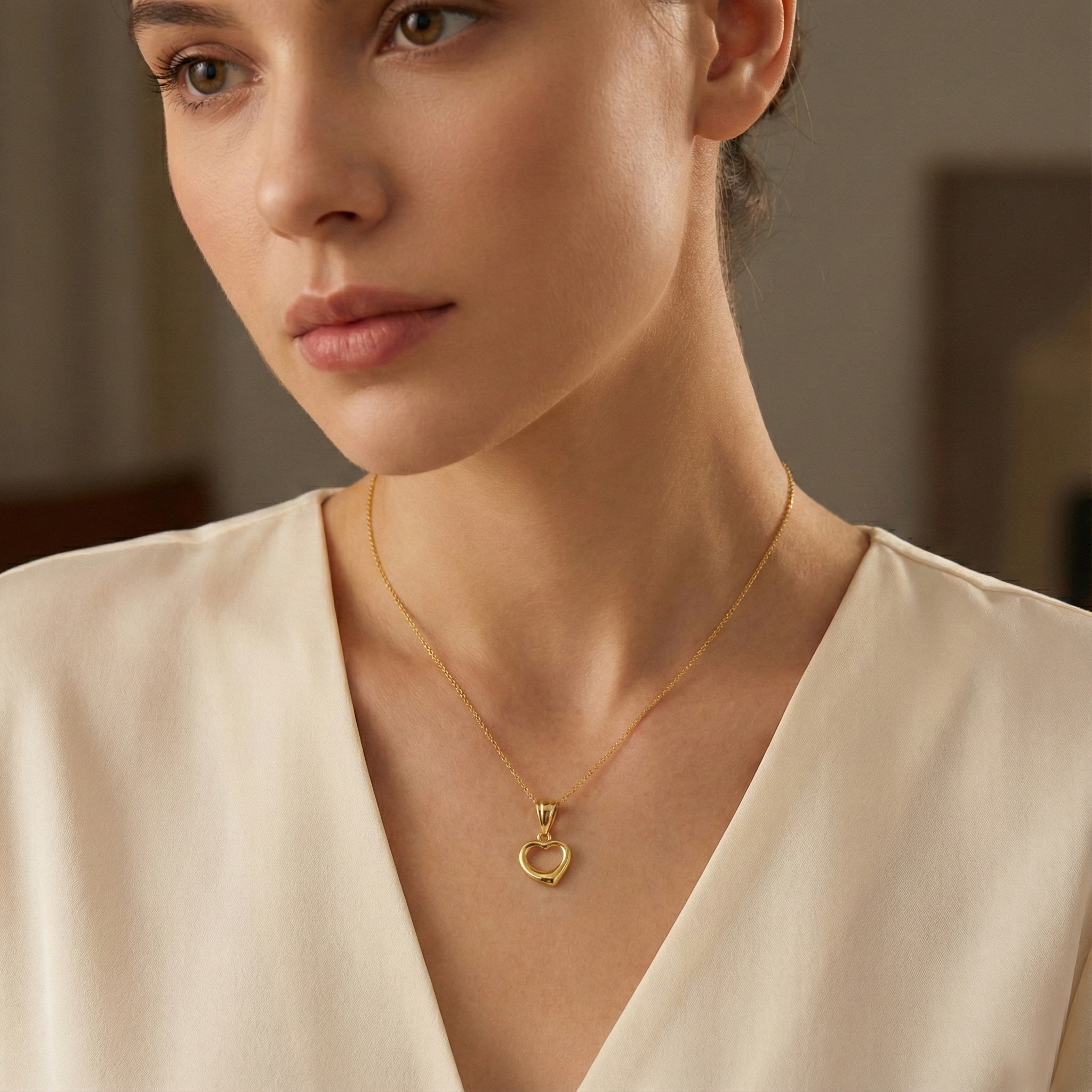 תליון לב זהב פתוח