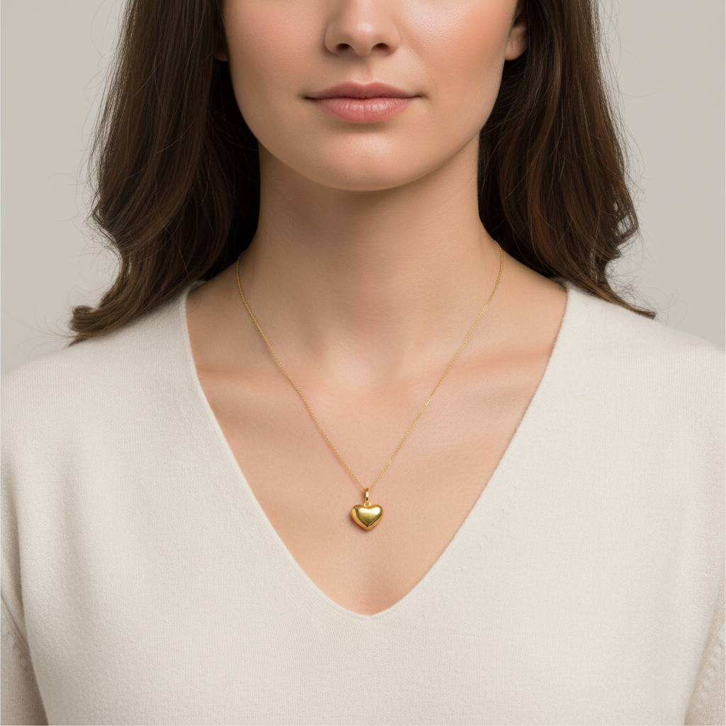 תליון זהב בצורת לב