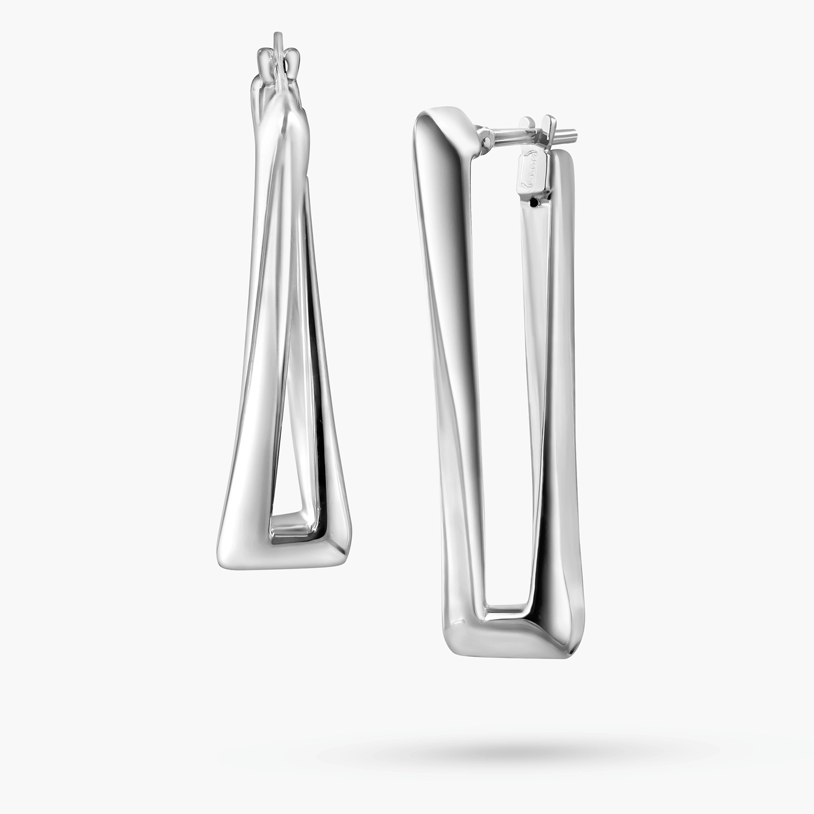 עגילים מלבניים נועזים מזהב 14K