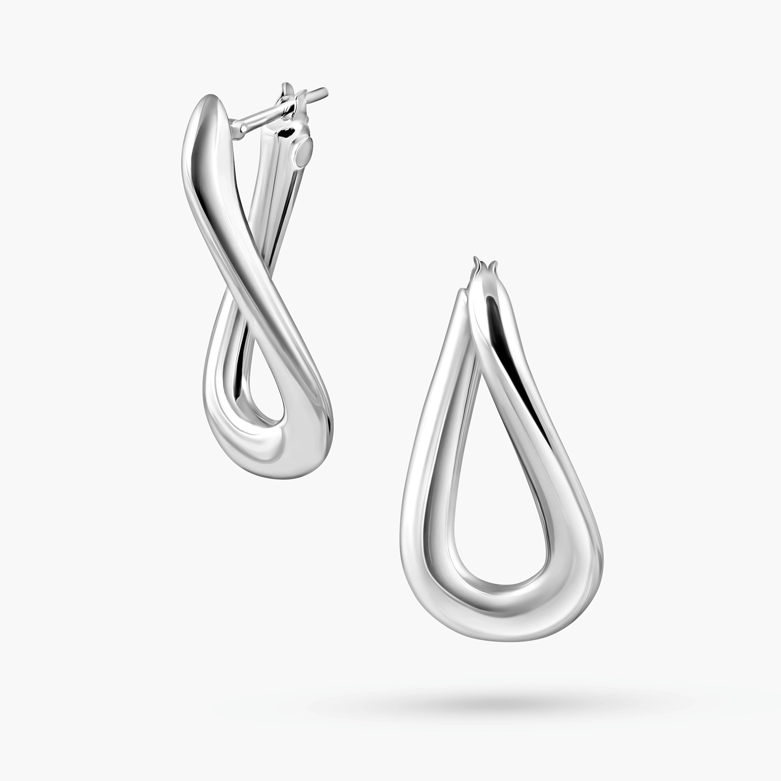 עגילי חישוק בצורת טיפה מזהב 14K