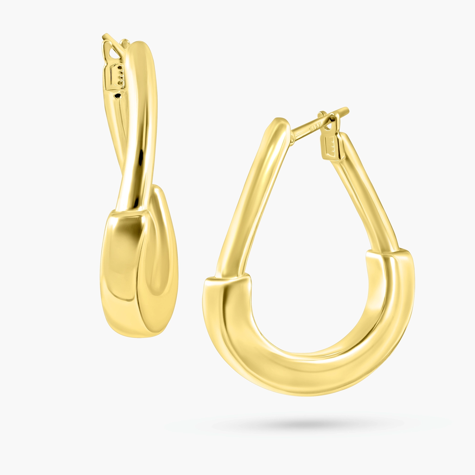 עגילי טיפה מזהב 14K במראה מלא נוכחות