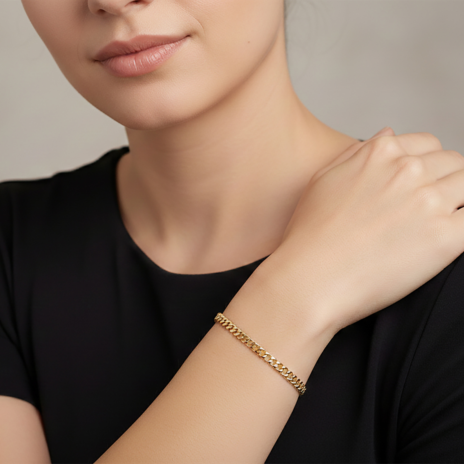 צמיד זהב 14K בעיצוב חוליות 20 ס"מ