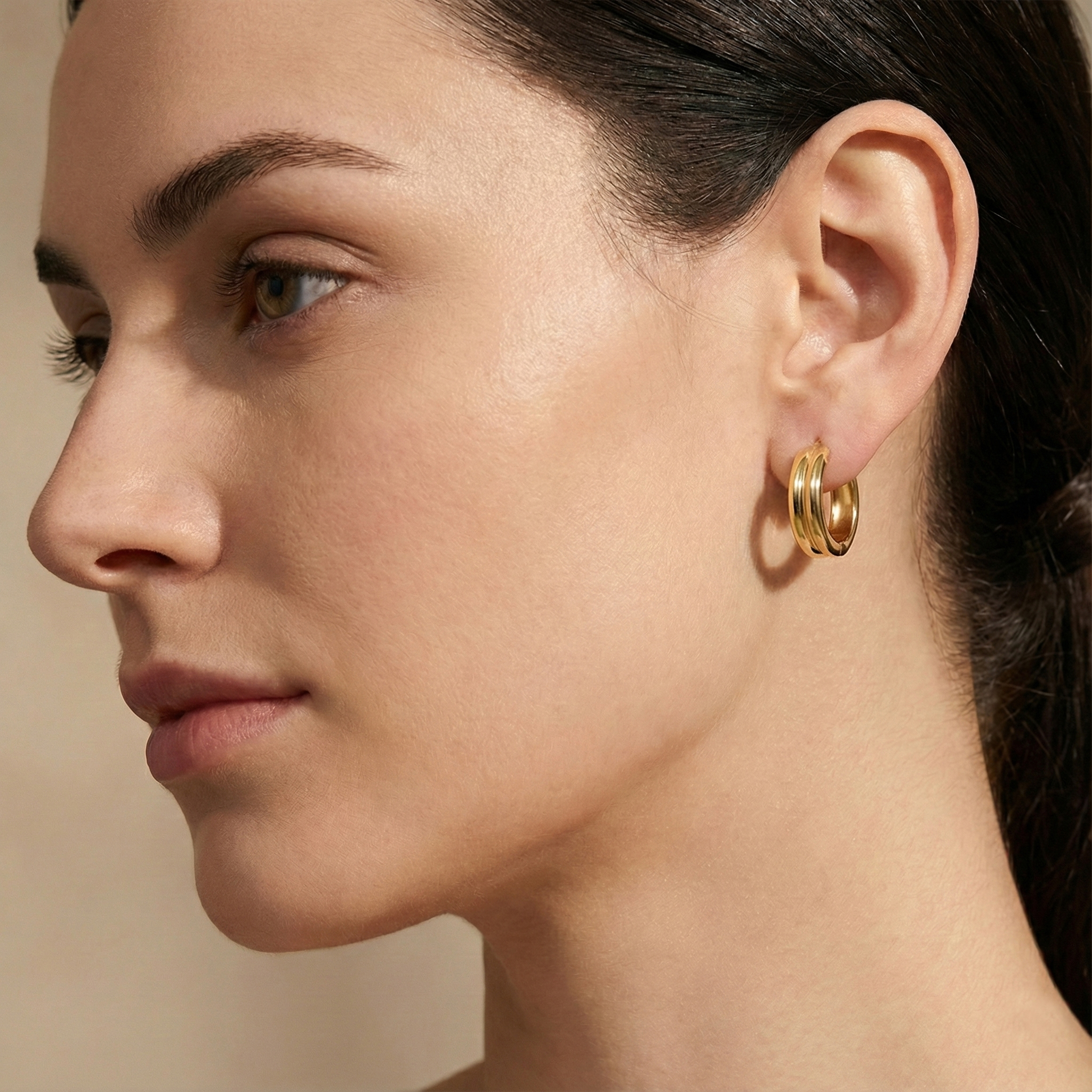 עגילי חישוק זהב 14K