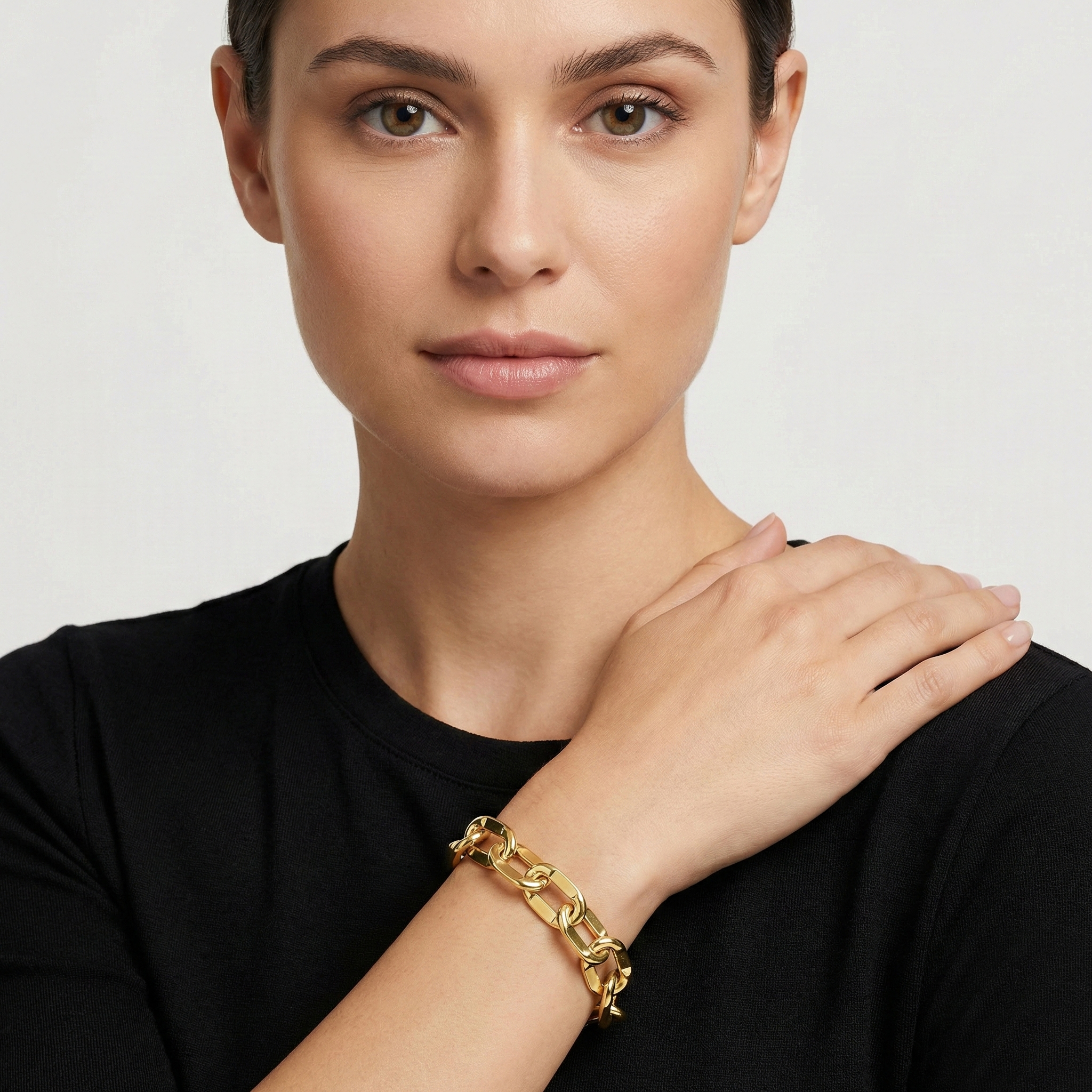 צמיד חוליות זהב מבריק 14K