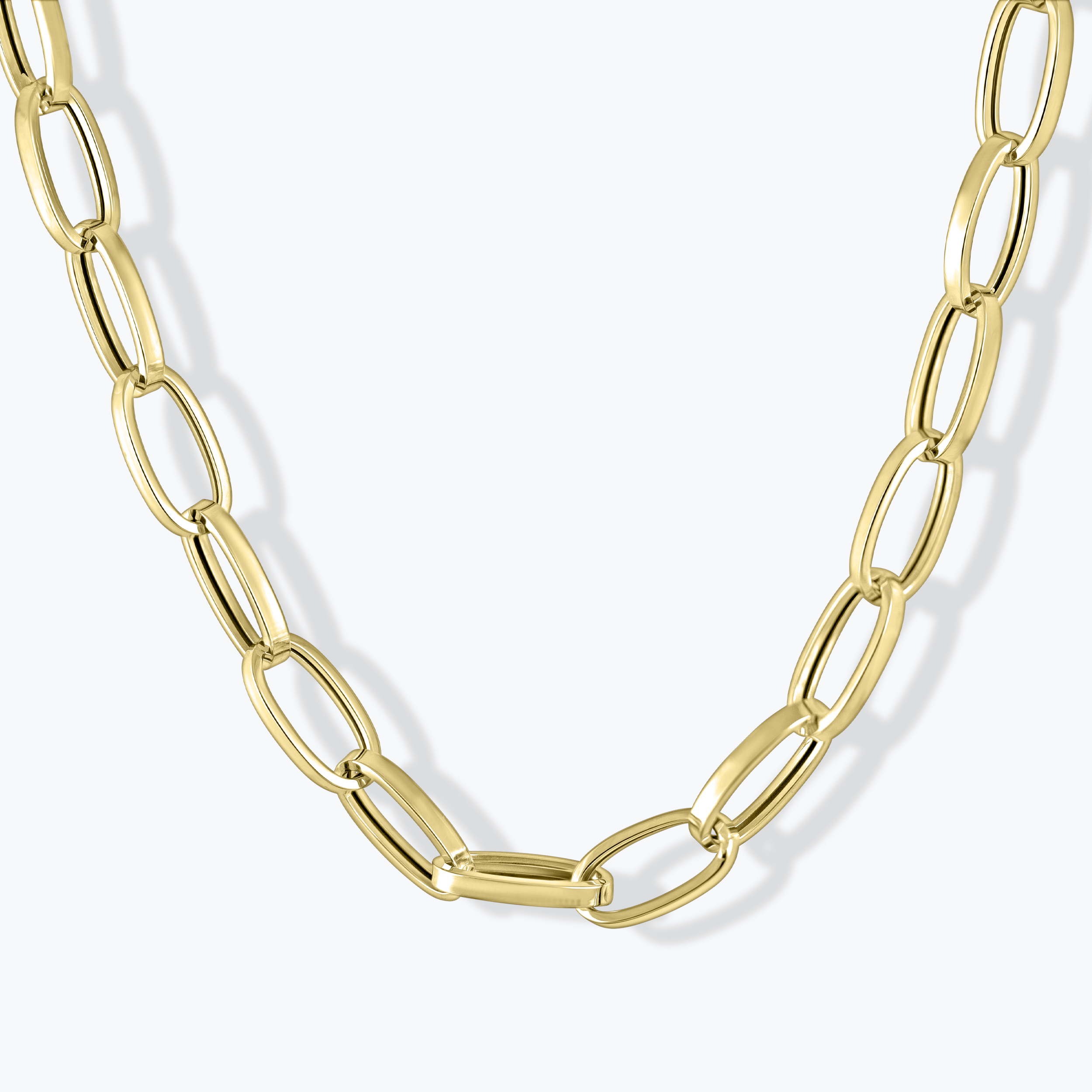 שרשרת חוליות אובליות מזהב 14K