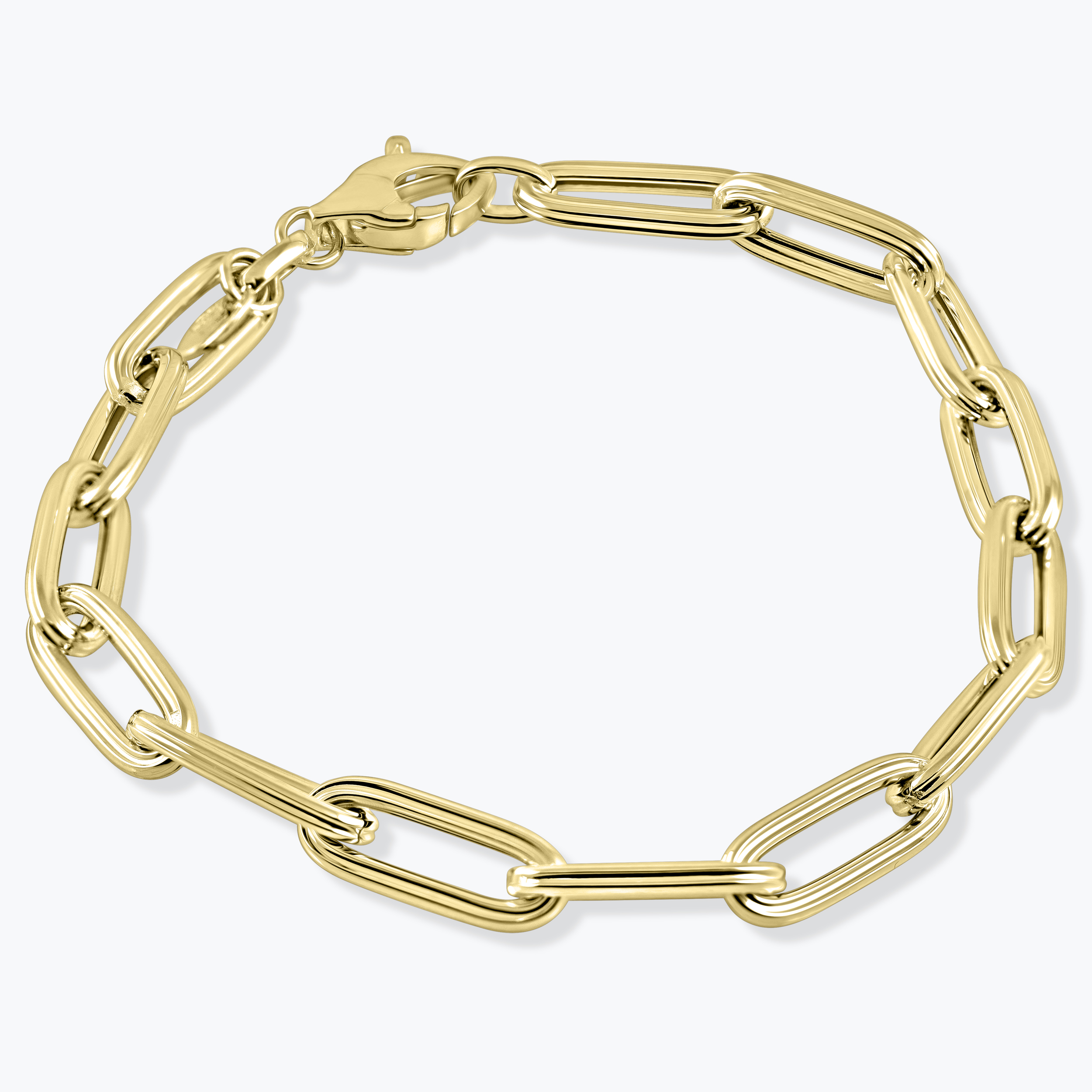 צמיד חוליות מזהב 14K בעיצוב קלאסי.