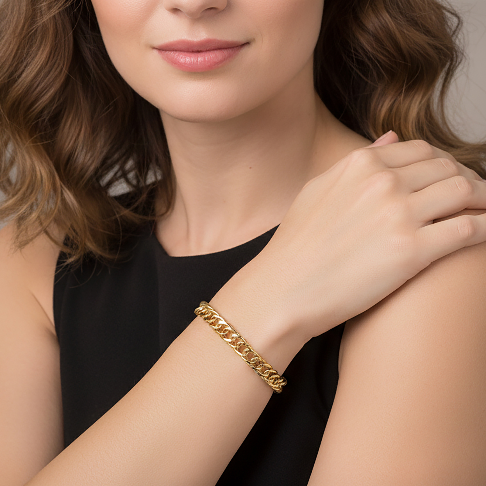 צמיד זהב 14K חוליות צמודות