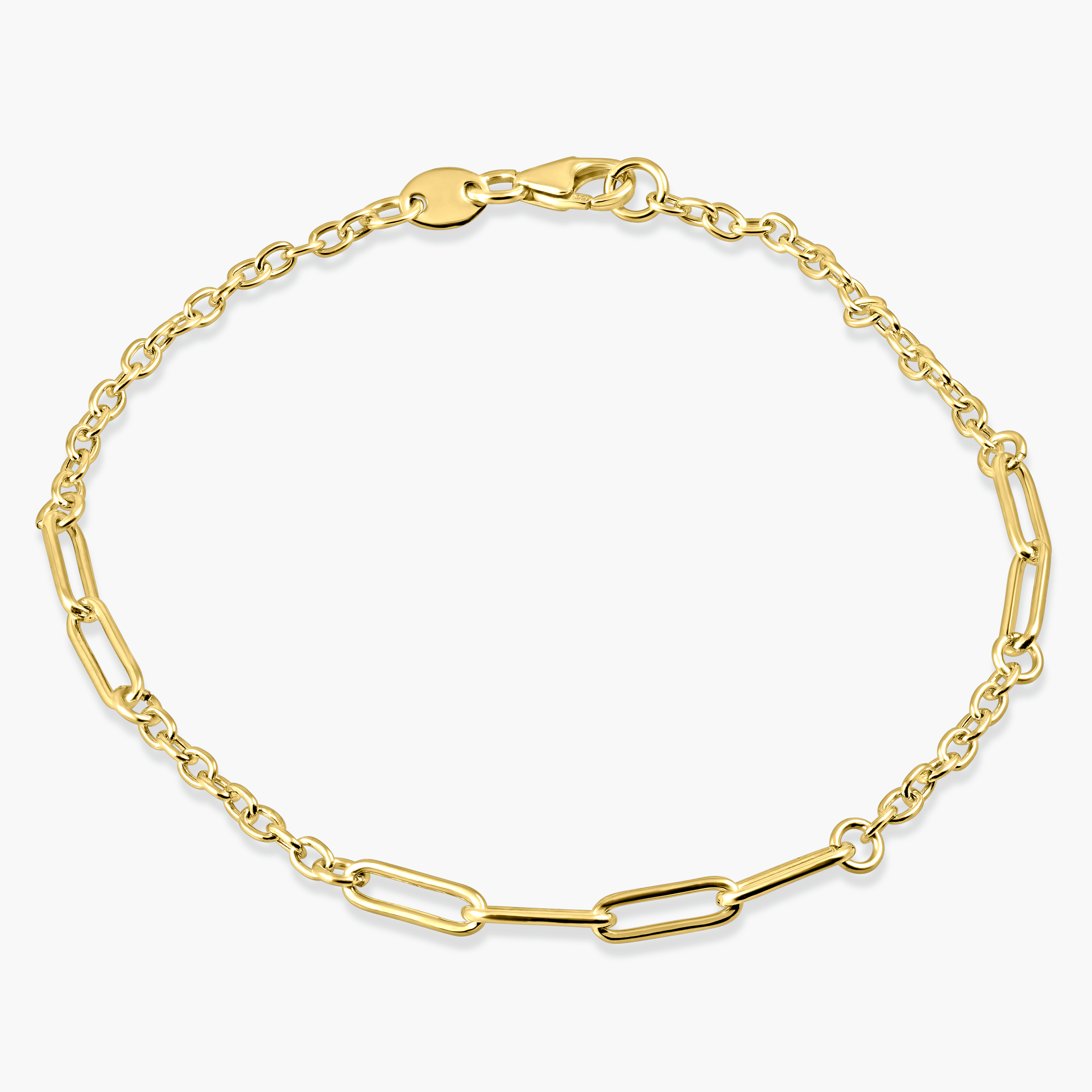 צמיד זהב 14K חוליות מאורכות