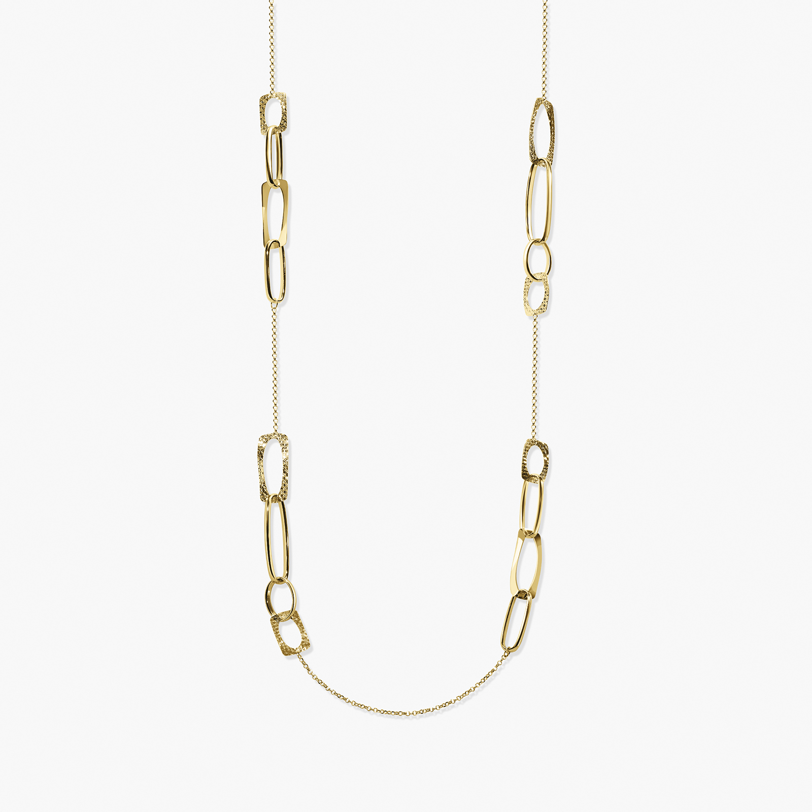 שרשרת זהב 14K בעיצוב חוליות מגוונות 80 ס"מ