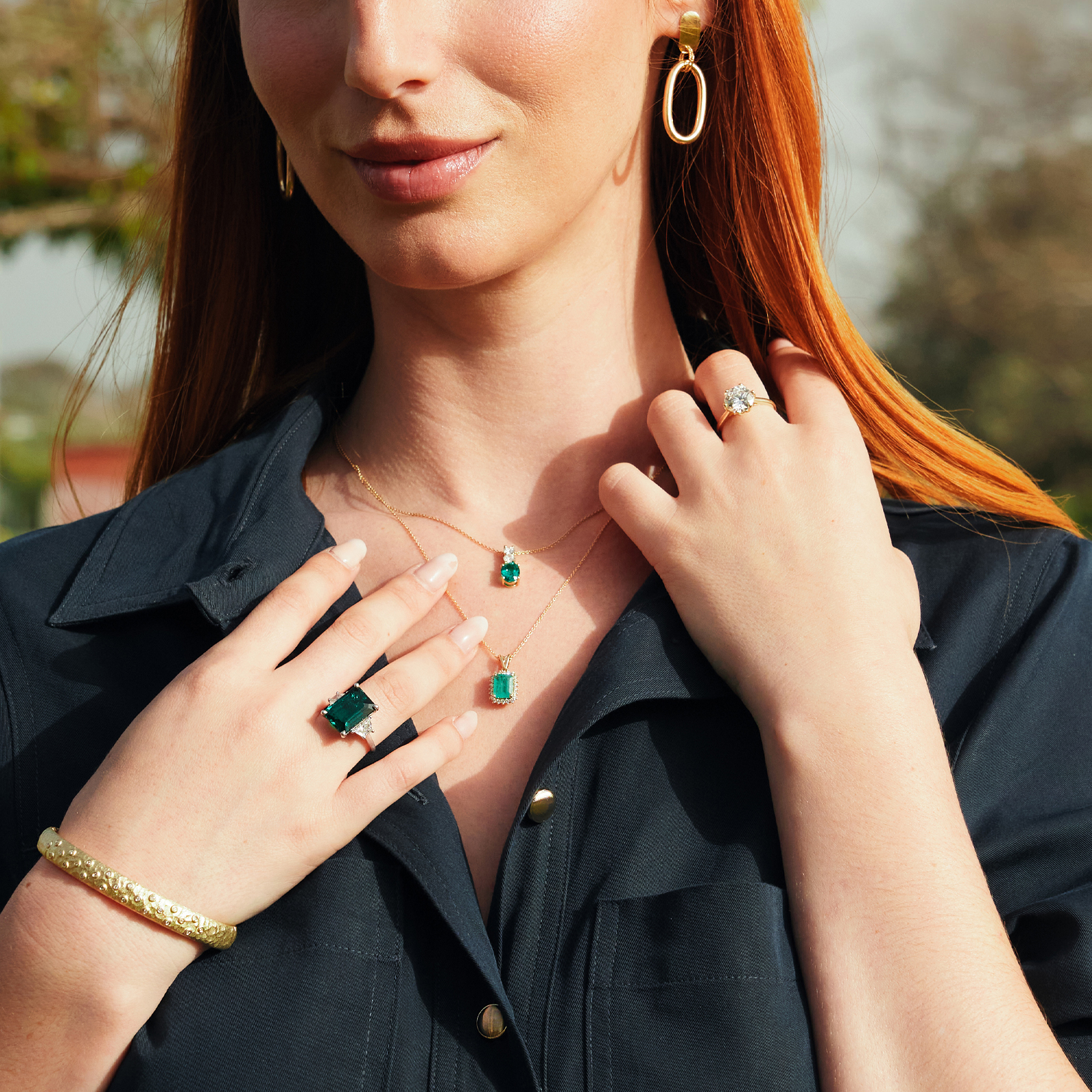 טבעת סוליטר יהלום מעבדה זהב 14K