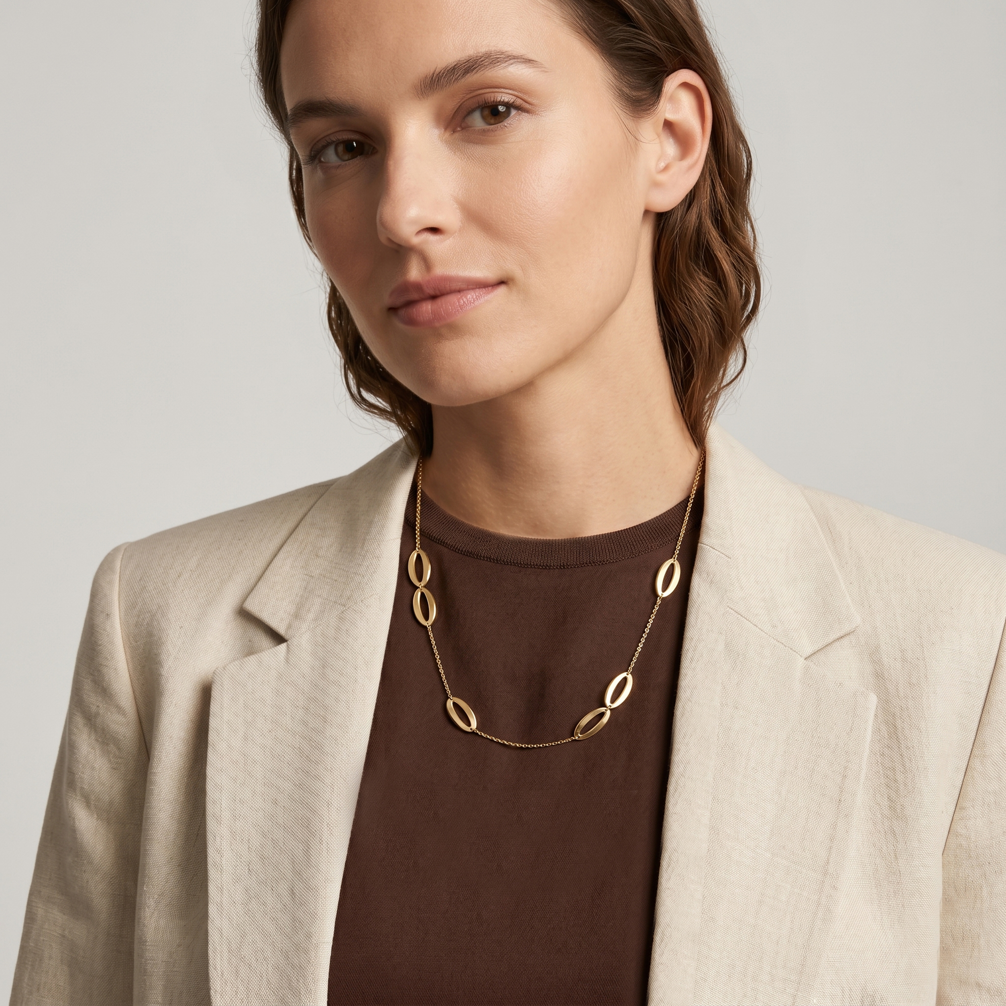 שרשרת זהב 14K עם חוליות אובליות עדינות