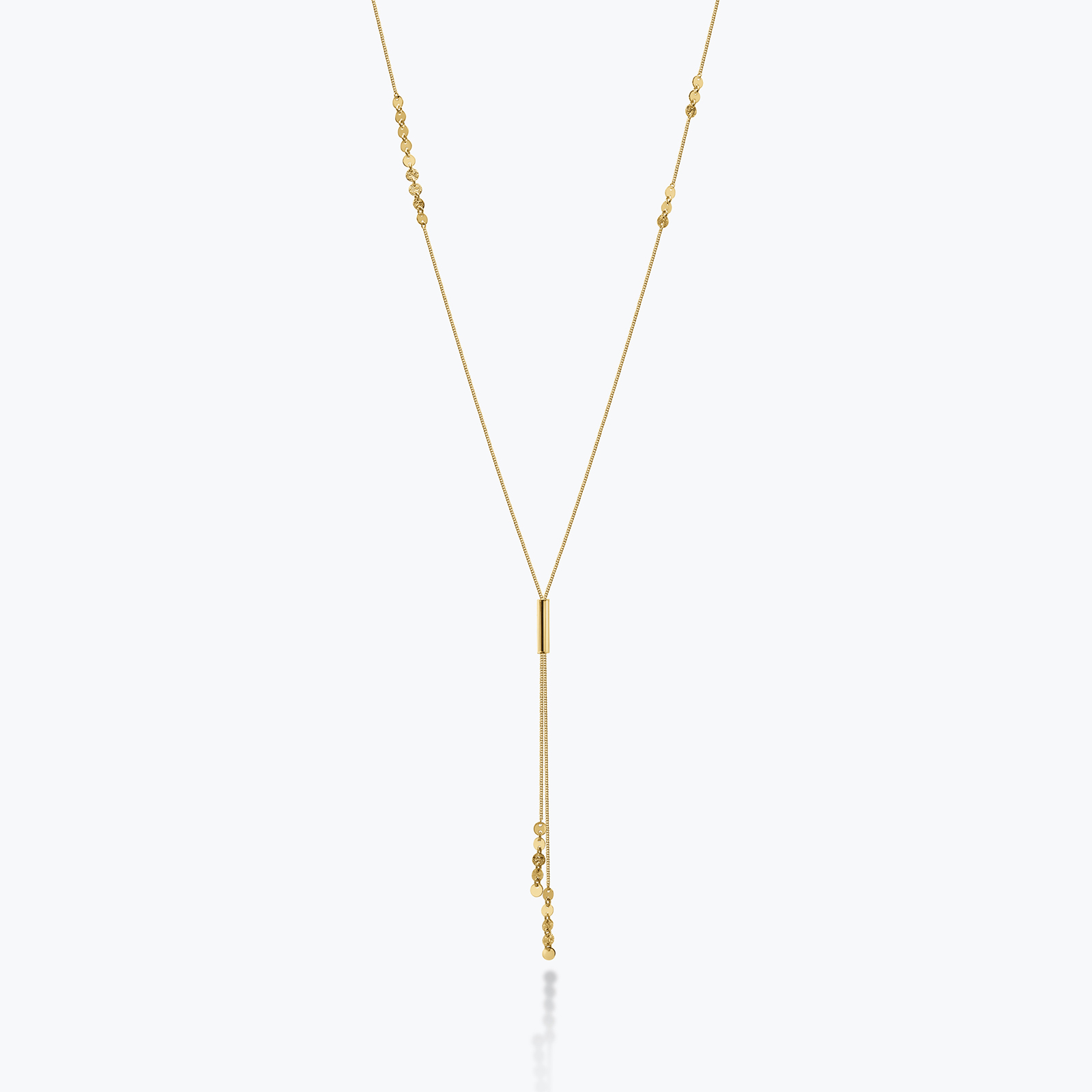 שרשרת זהב 14K עניבה בעיצוב תלוי עם חרוזים