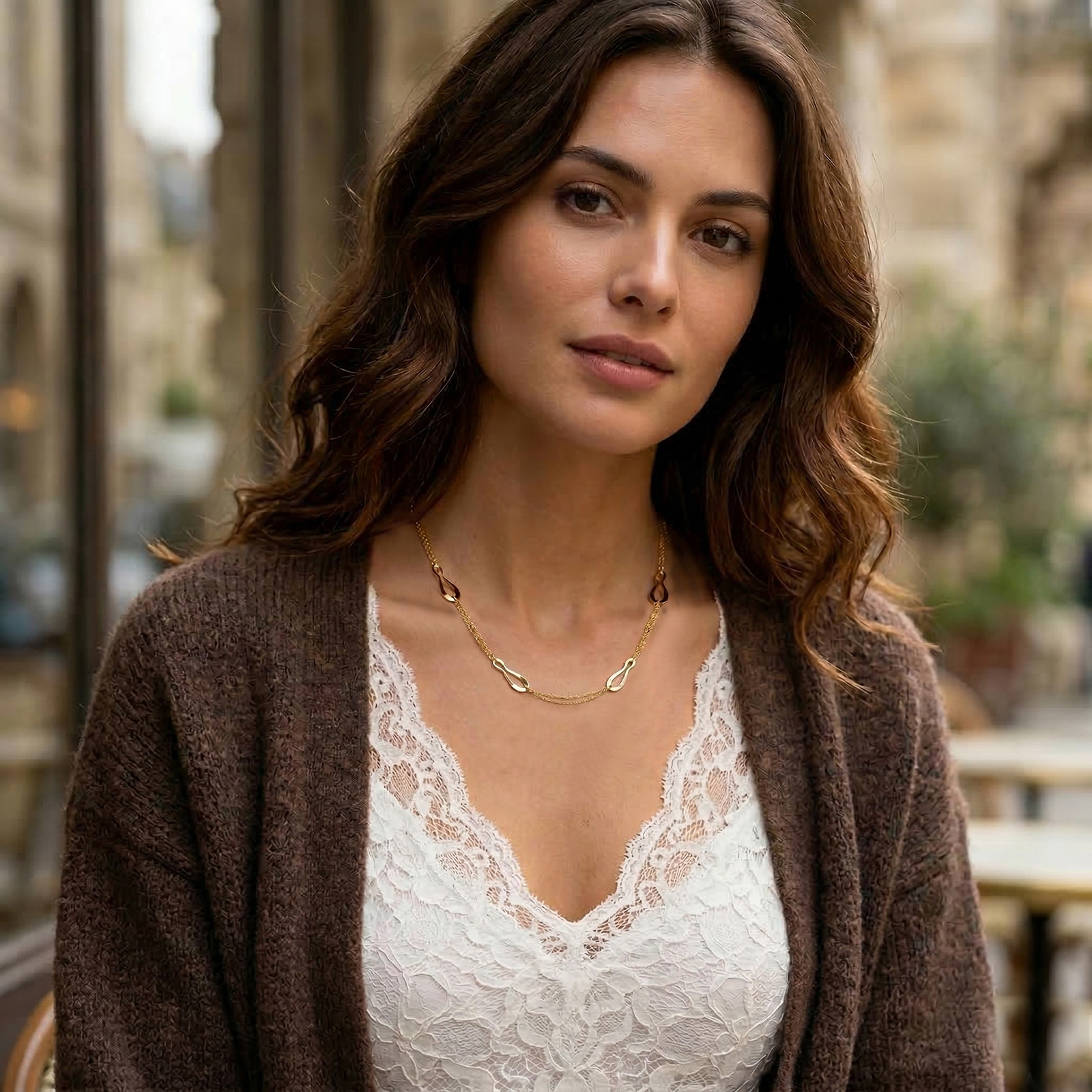 שרשרת זהב 14K עם חוליות דקורטיביות