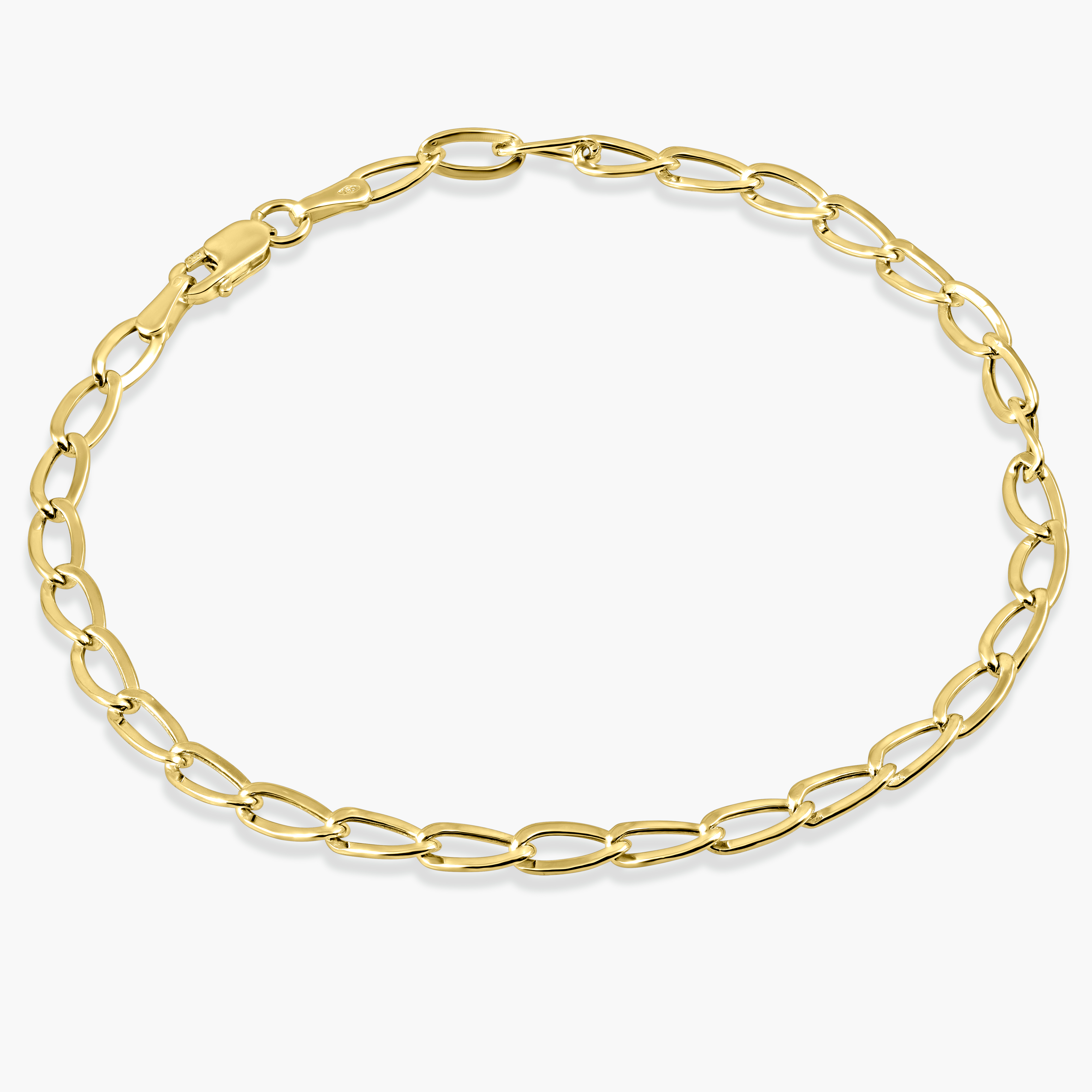 צמיד זהב 14K בעיצוב חוליות אובליות