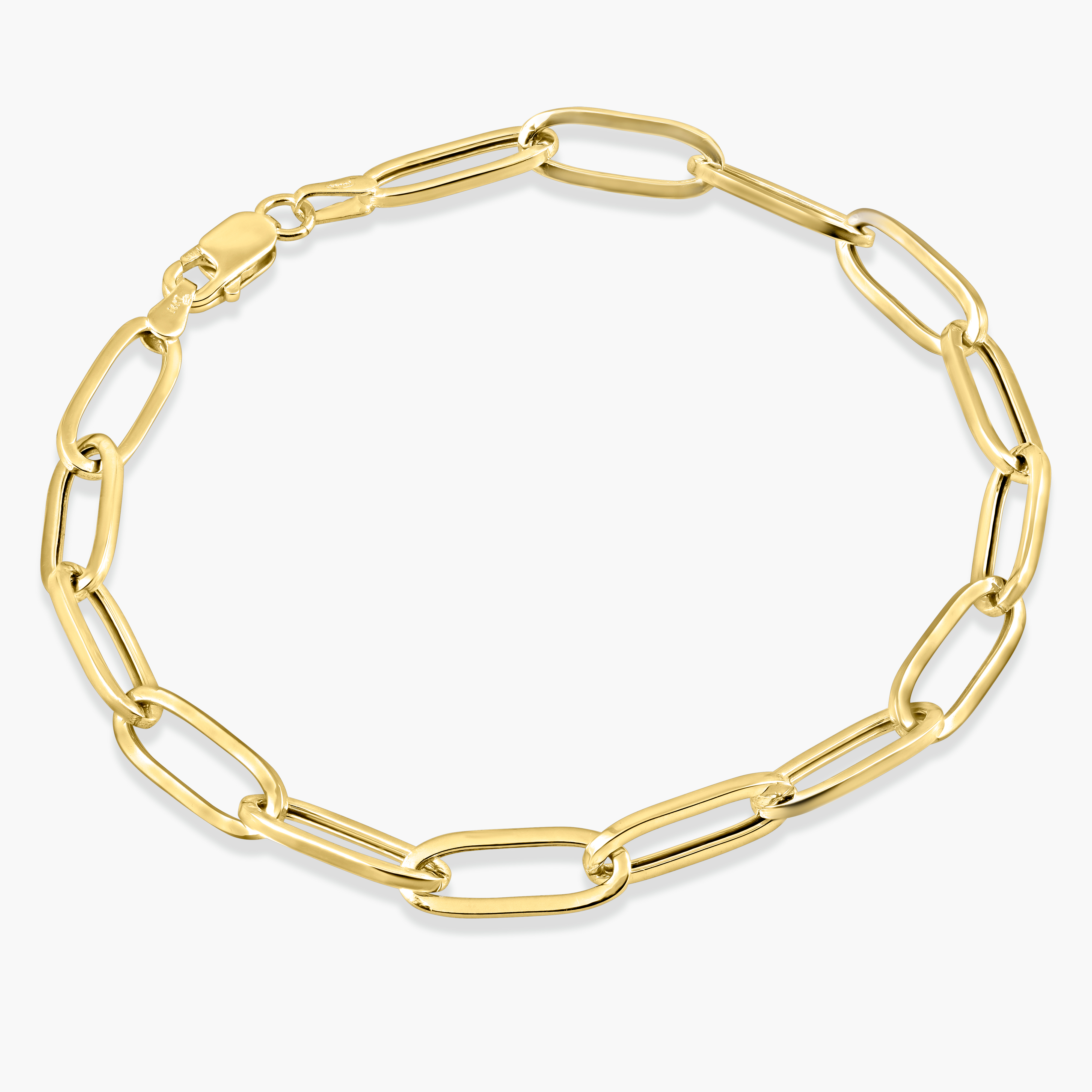 צמיד חוליות זהב 14K בעיצוב קלאסי